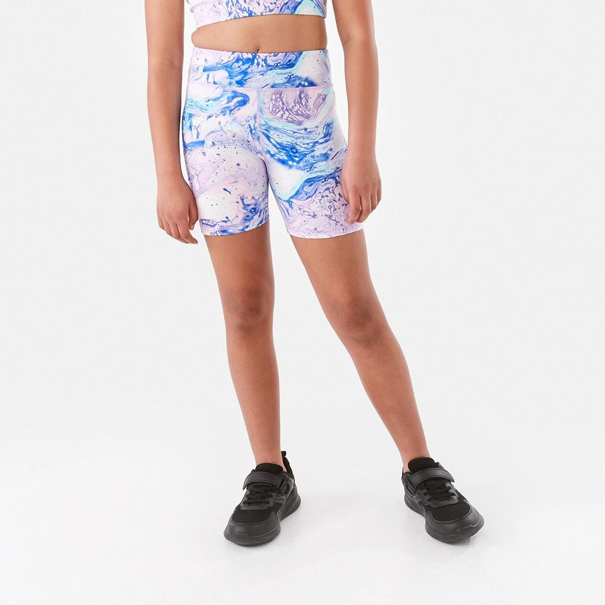 1 Active Kids Mid Length Bike Shorts Mlt Marble, 1 of 10