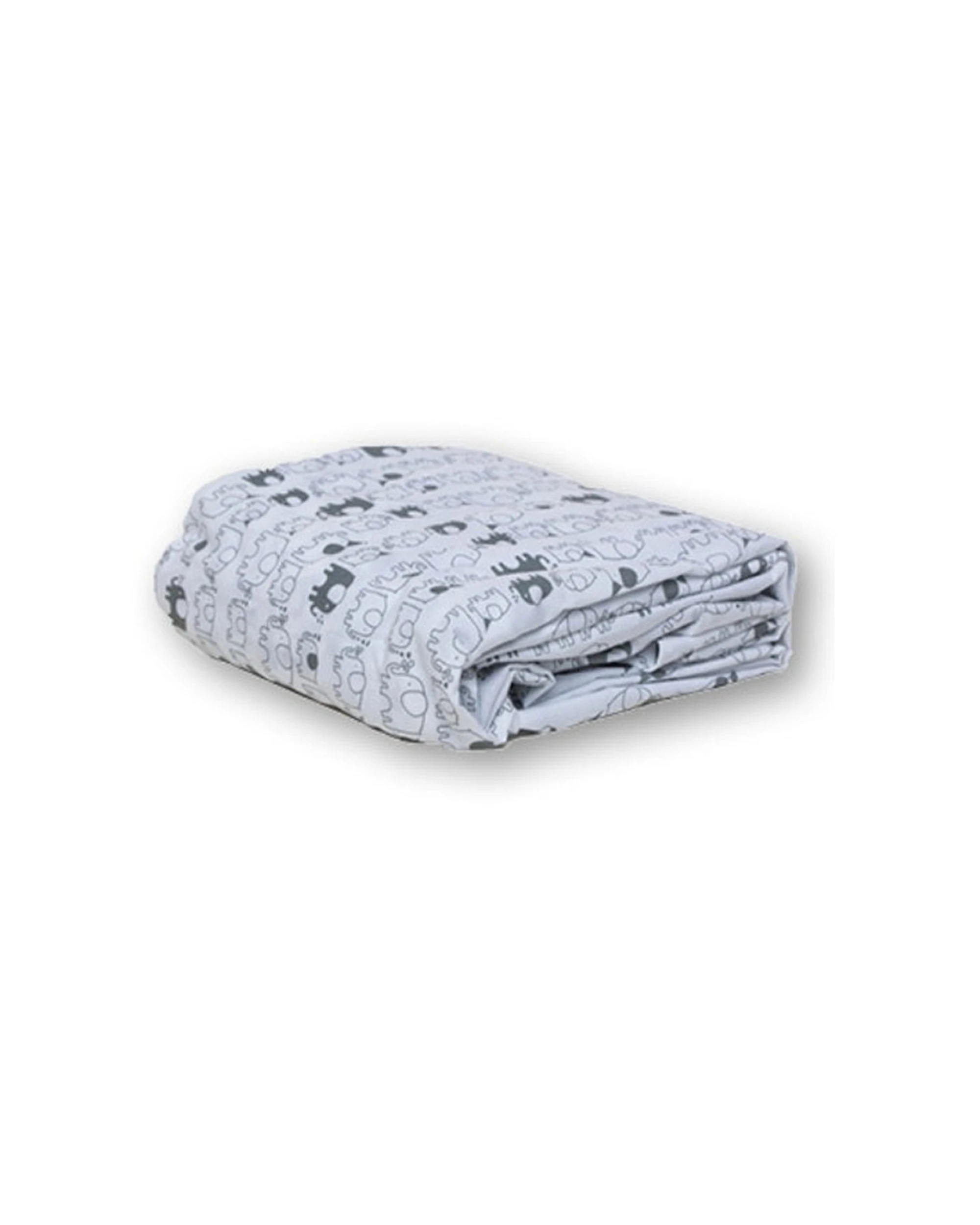 2 Playette Printed Co-Sleeper Fitted Sheet Cotton Elephant Design 52x87x4cm - Multi, 2 of 4