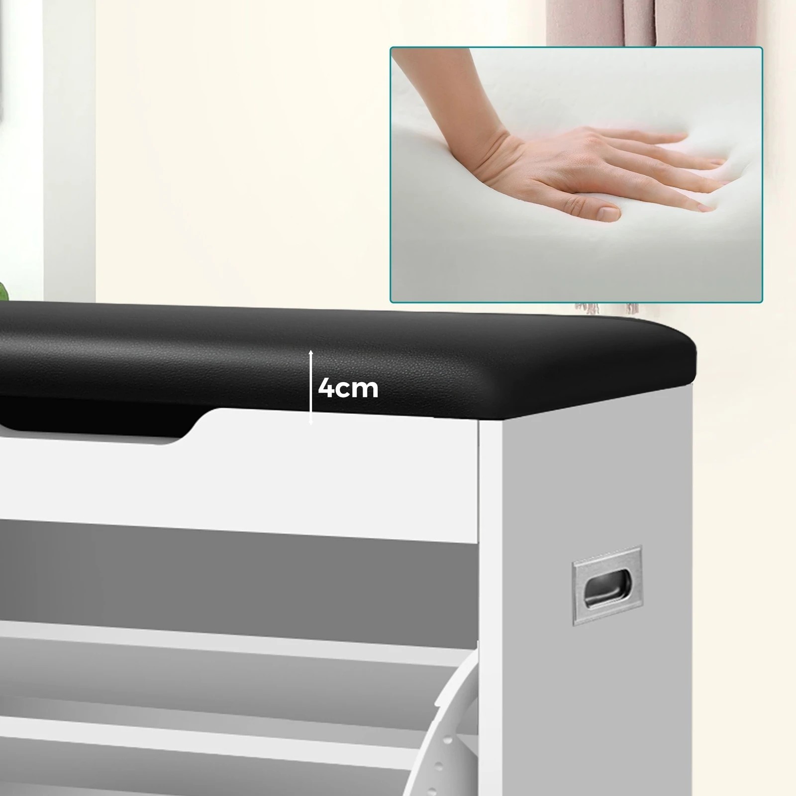 7 Alfordson Shoe Cabinet Bench Storage Rack Organiser Shelf 12 Pairs - White, 7 of 10