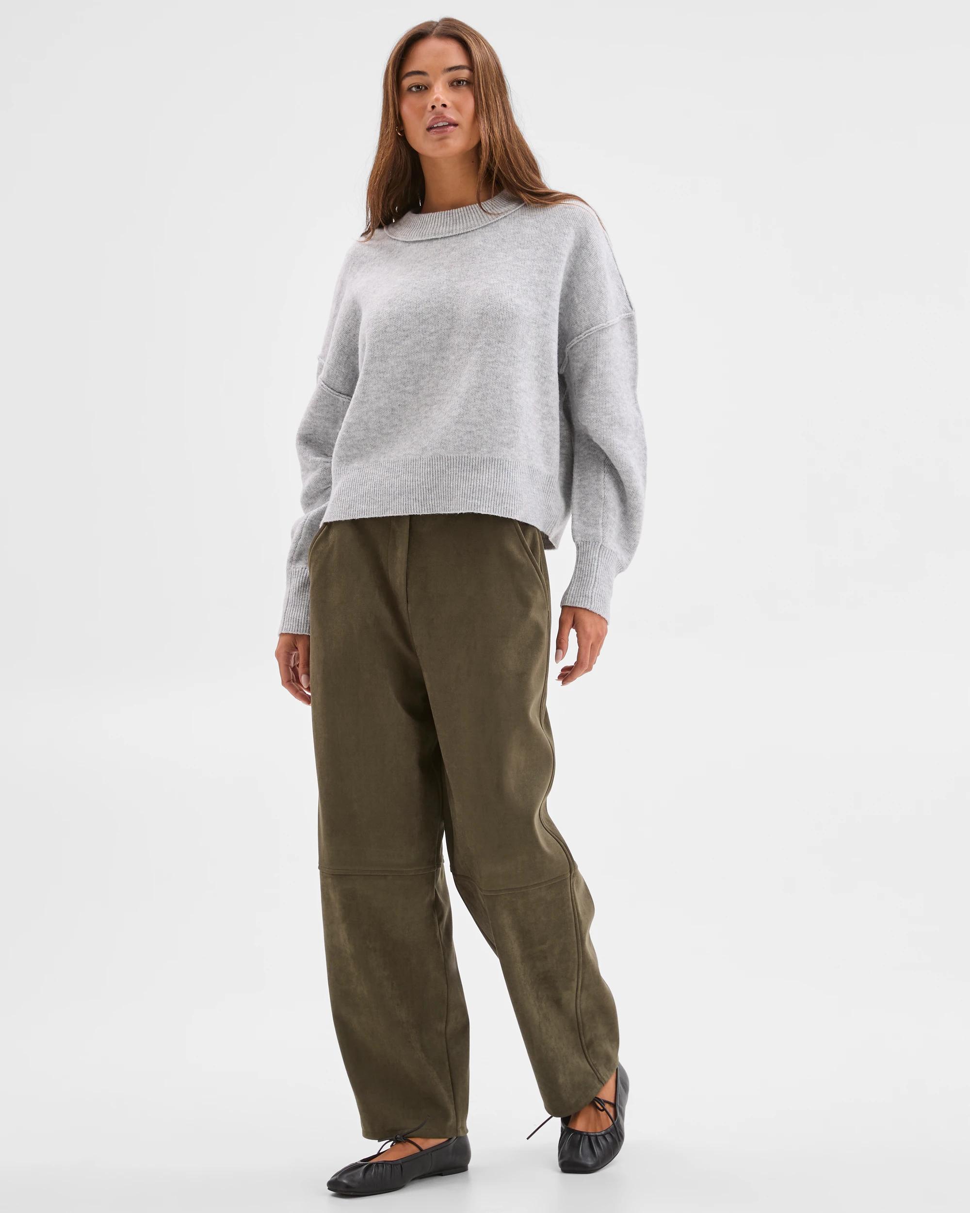 2 Lily Loves Sleeve Detail Knit Jumper GREY MARLE, 2 of 6