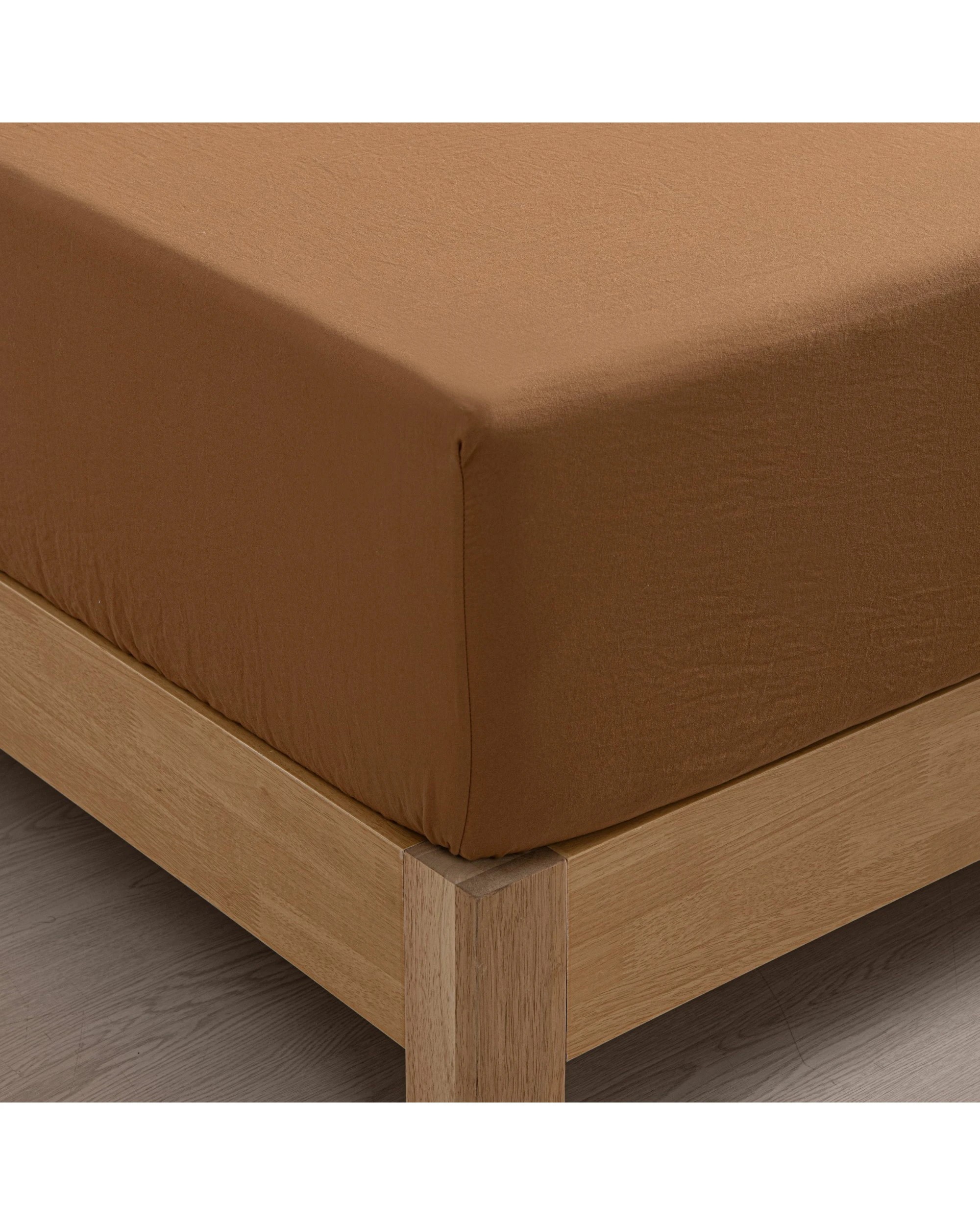 6 Dreamaker Superfine Washed Microfibre Sheet Set - King Single Bed - Rust, 6 of 7