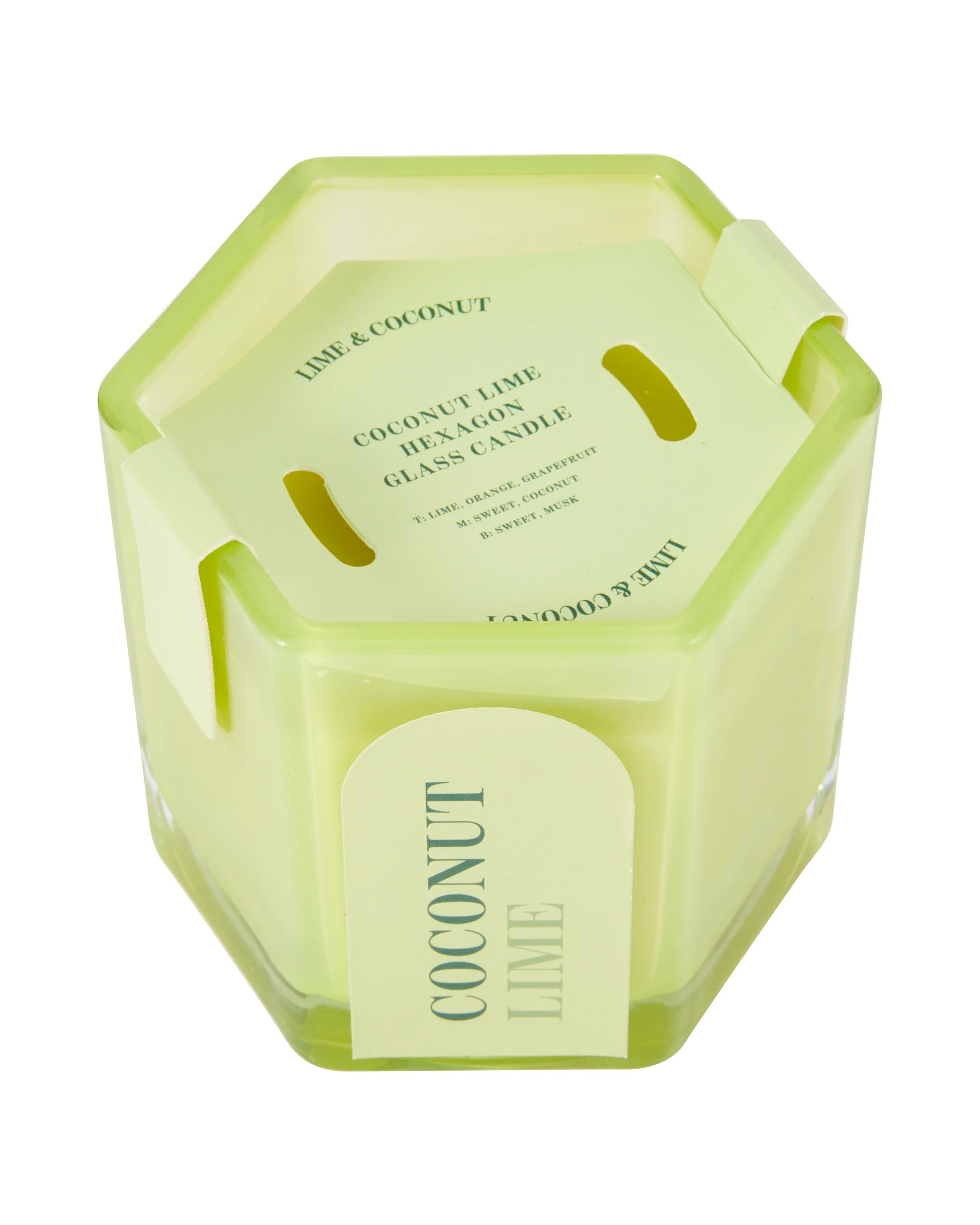 Coconut Lime Hexagon Glass Candle - Kmart