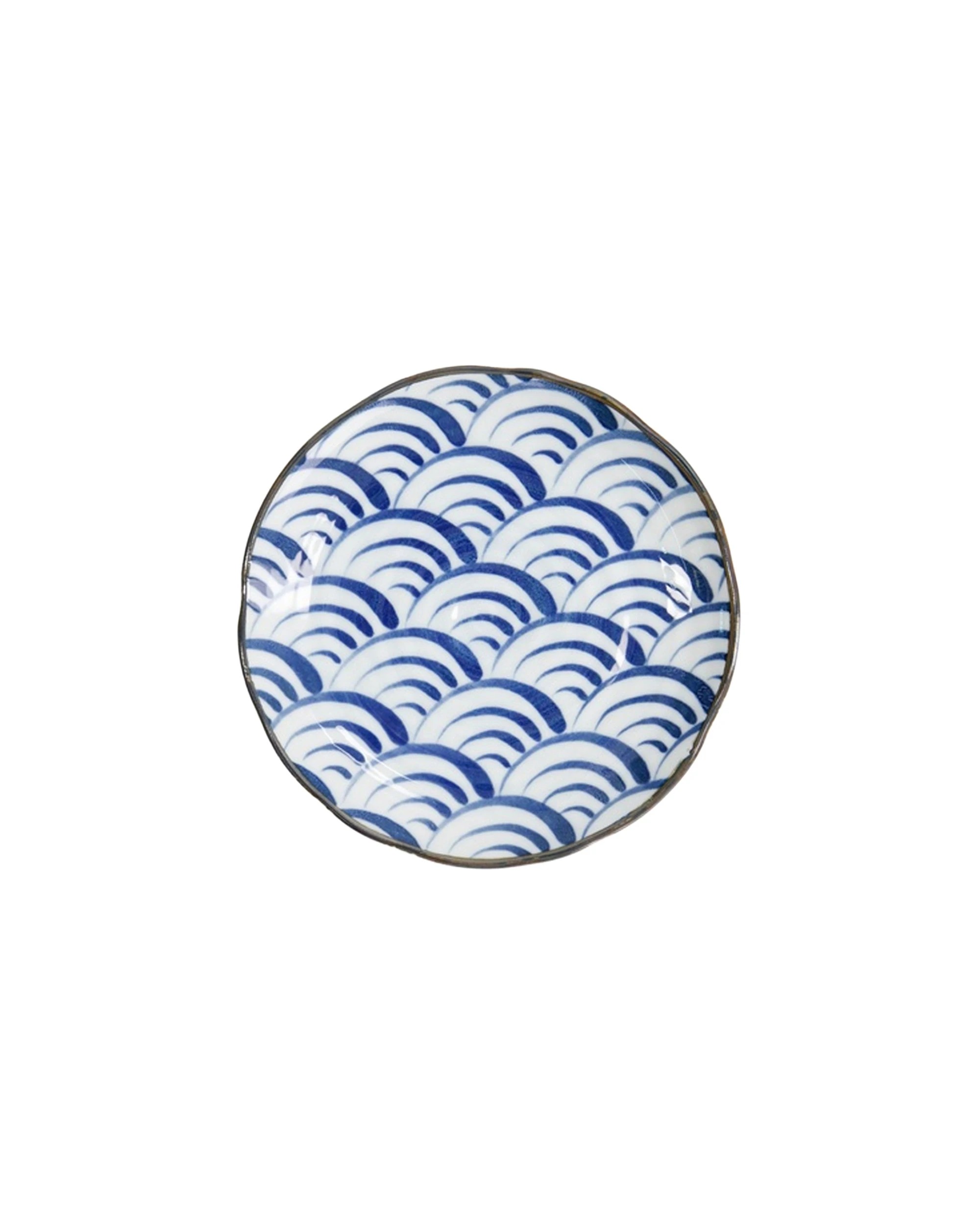 1 Tokyo Design Natsu Nami Plate 16.5cm Porcelain Microwave Dishwasher Safe - Blue, 1 of 1