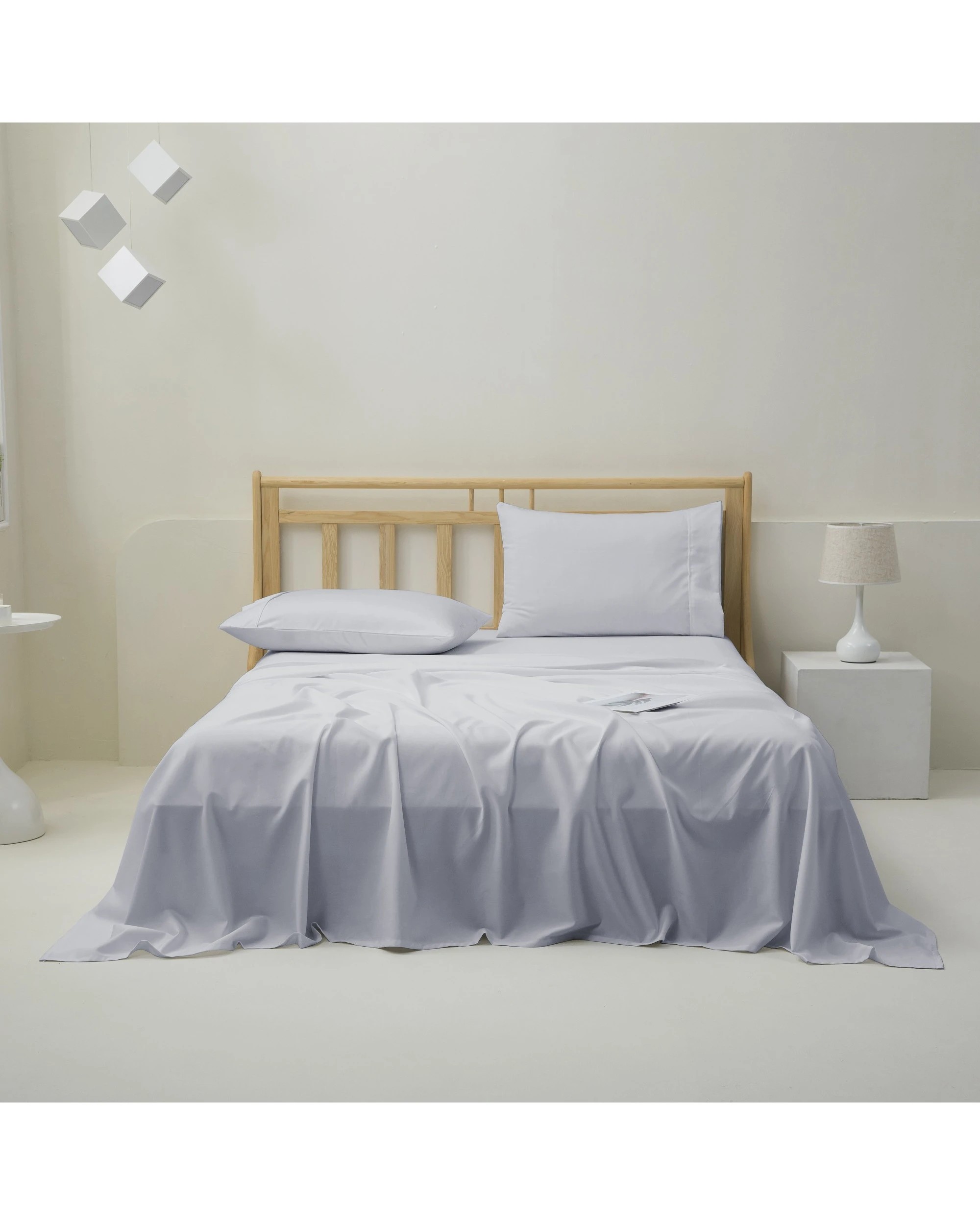 1 Dreamaker 1500TC Cotton Rich Sateen Sheet Set - Single Bed - Dove Grey, 1 of 6