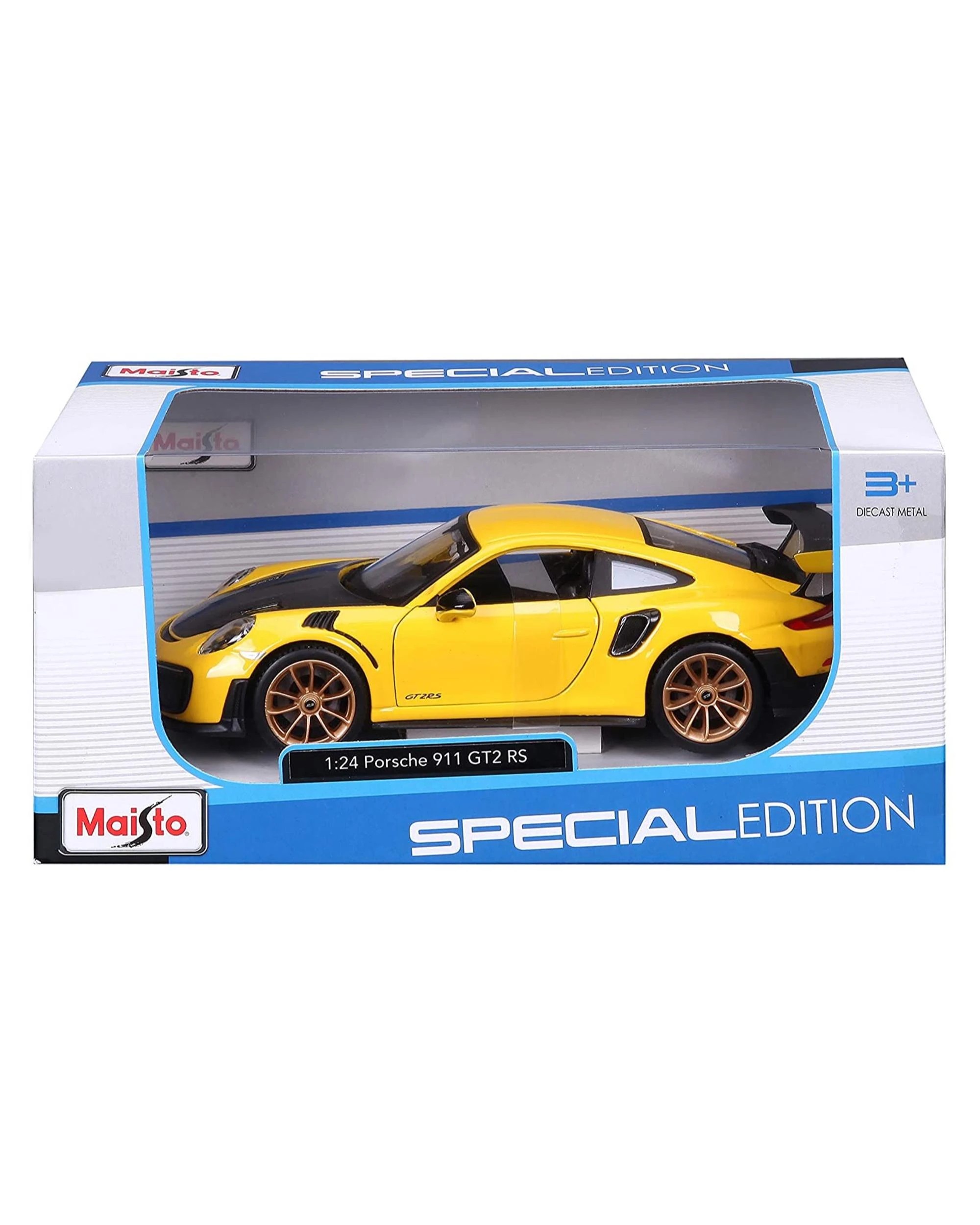 8 Maisto Special Edition 2018 Porsche 911 GT2 RS 1:24 Scale Model Car - Yellow, 8 of 8