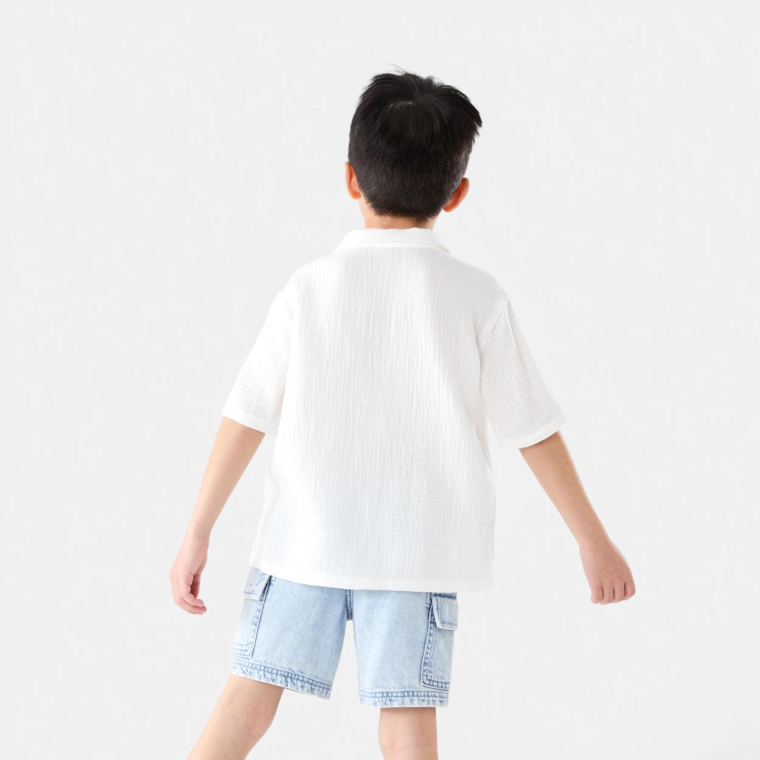 2 Short Sleeve Embroidery Resort Shirt Wht Beach, 2 of 7