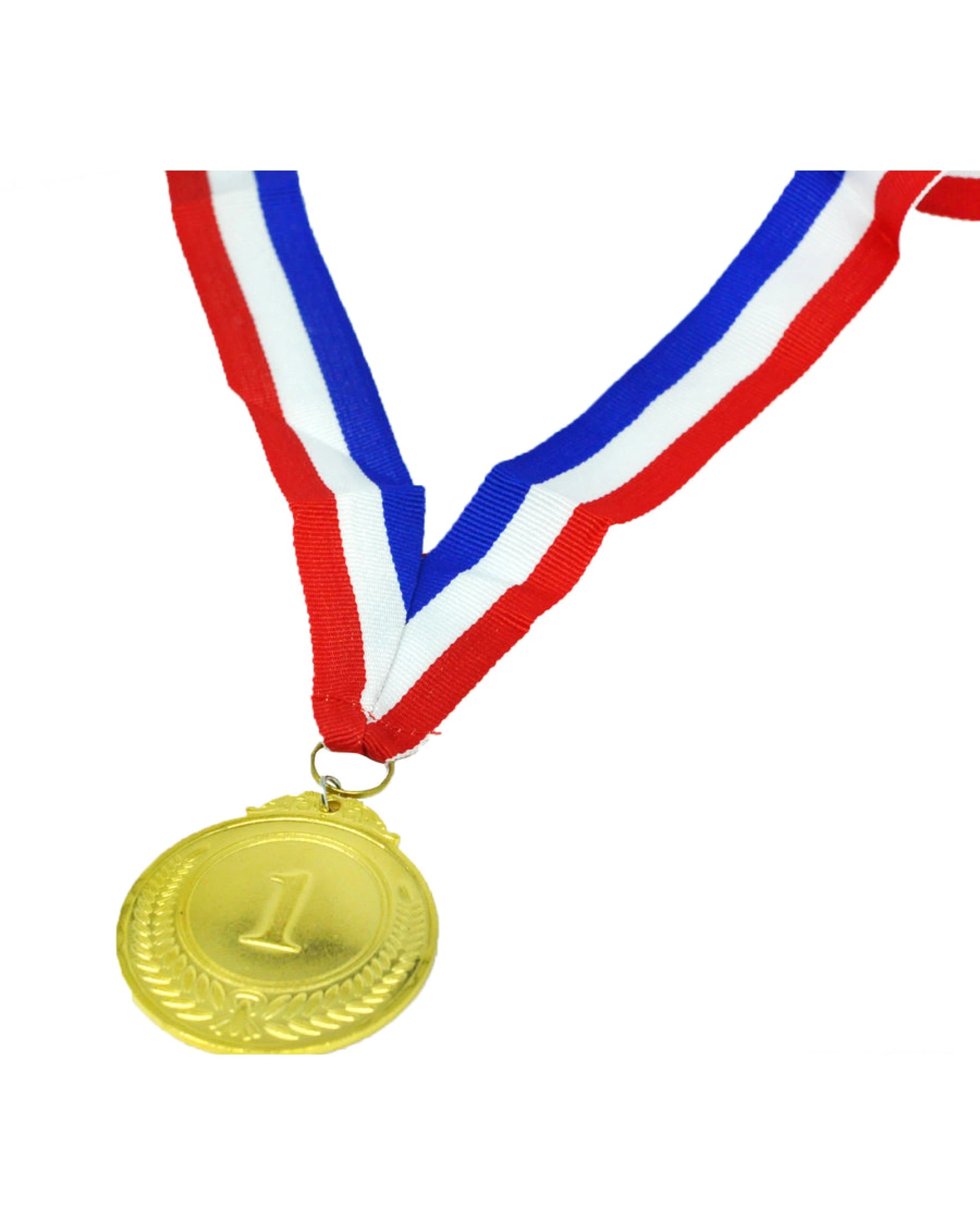 2 Partyrama Metal Gold 1 Medal with Ribbon, 2 of 3