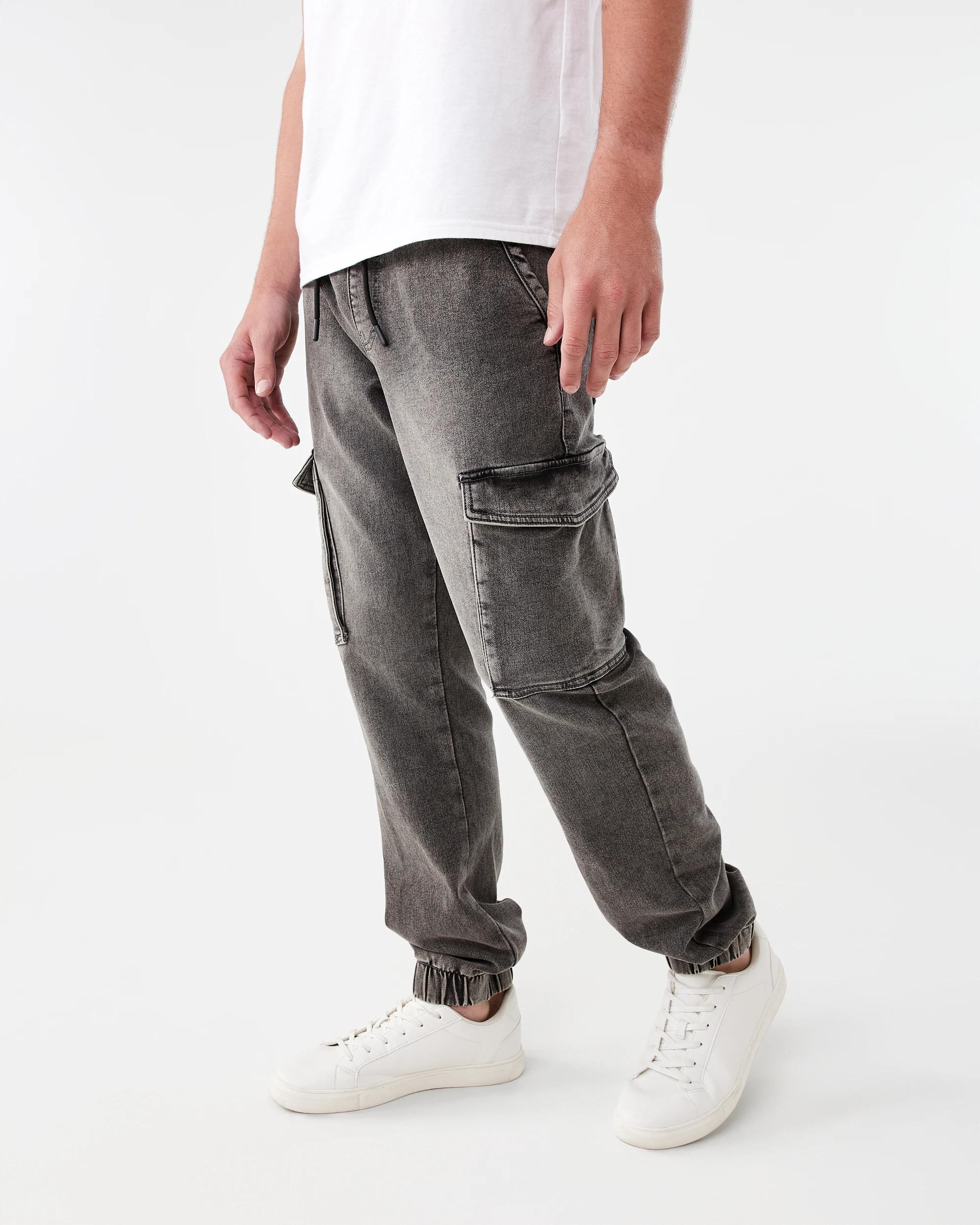 2 Cuffed Denim Joggers Grey Wash, 2 of 7