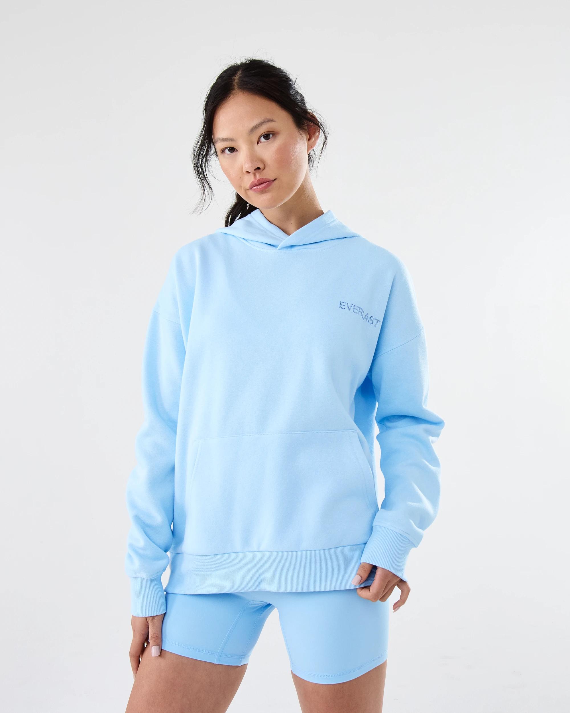 1 Everlast Womens Sparkle Oversized Hoodie Blue Chalk, 1 of 9