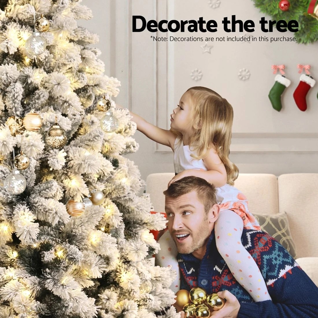 5 Jingle Jollys Christmas Tree 2.1m Snow Flocked LED Xmas Decoration 8 - White, 5 of 8