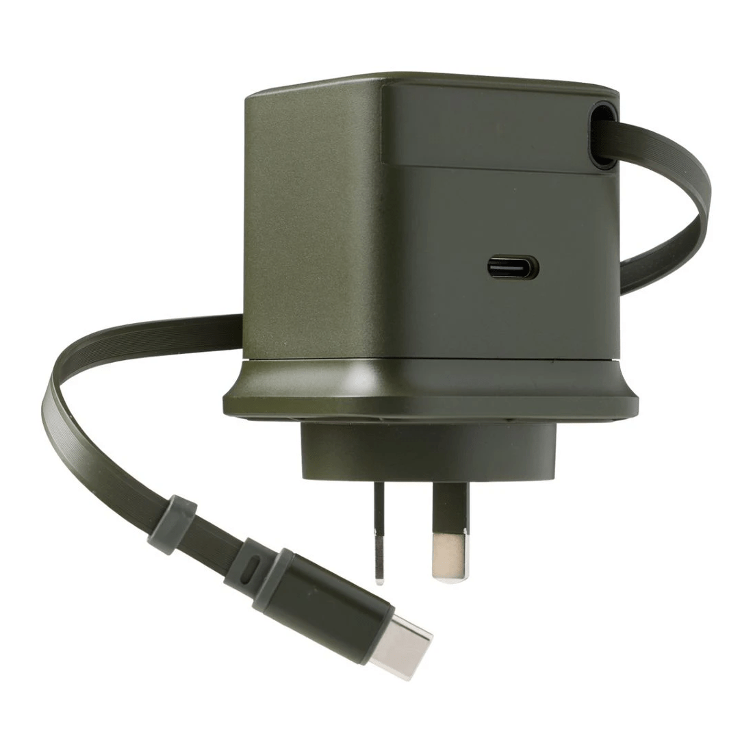 1 Otto OnTheGo 65W GaN Wall Charger w/ Rectractable Cable Green, 1 of 5