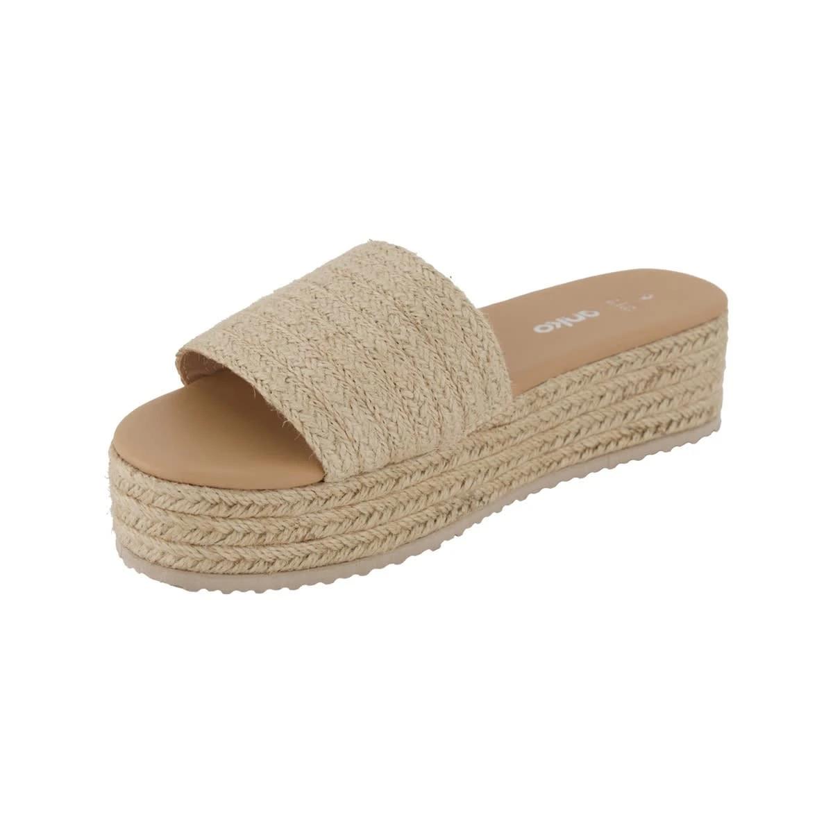 3 Casual One Band Espadrille Flatform Heels Natural, 3 of 7