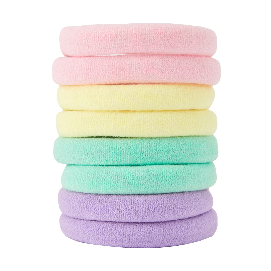 2 OXX Haircare 8 Piece Ponytailers - Purple, Pink, Yellow and Green, 2 of 4