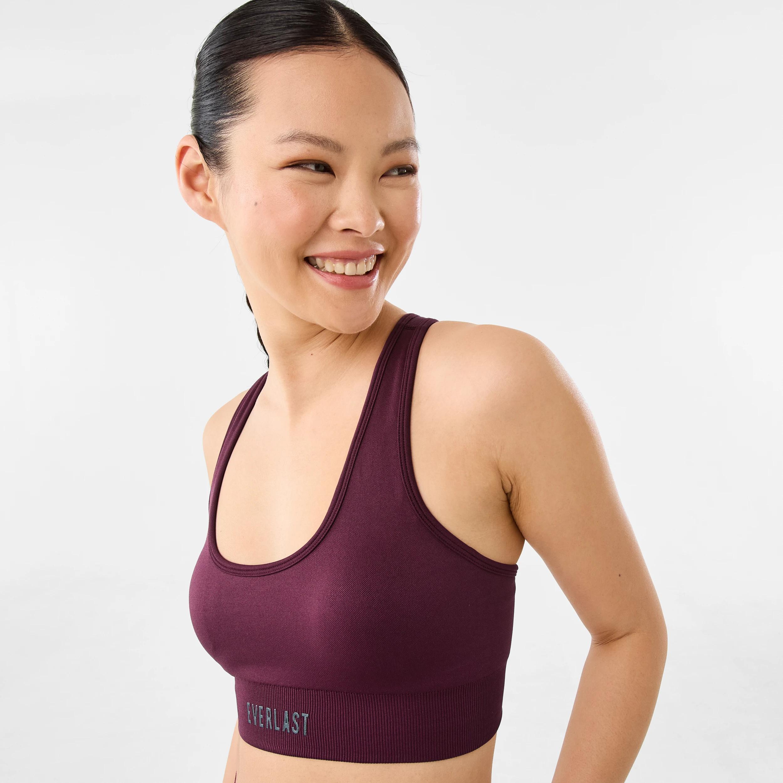 6 Everlast Womens Scoop Neck Seamfree Crop Top EVERLAST CHERRY LAQ, 6 of 10