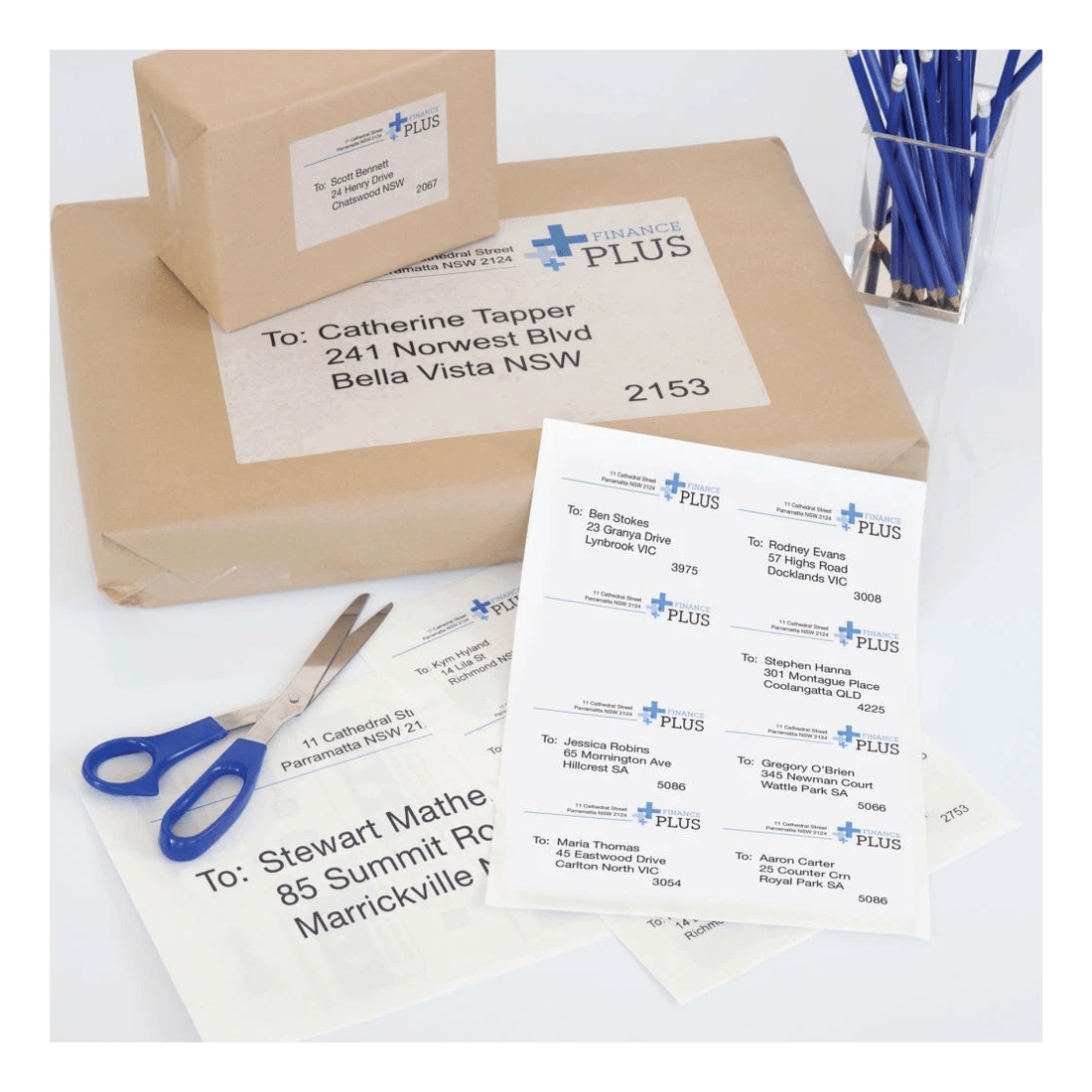 5 Avery 8UP Inkjet Shipping Labels Clear 25 Sheets, 5 of 5