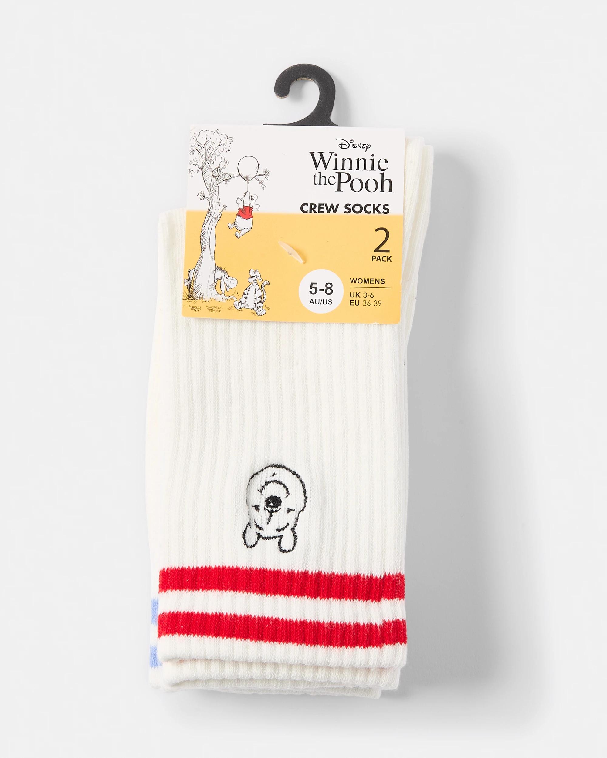 3 2 Pack Winnie the Pooh License Crew Socks Winnie, 3 of 3