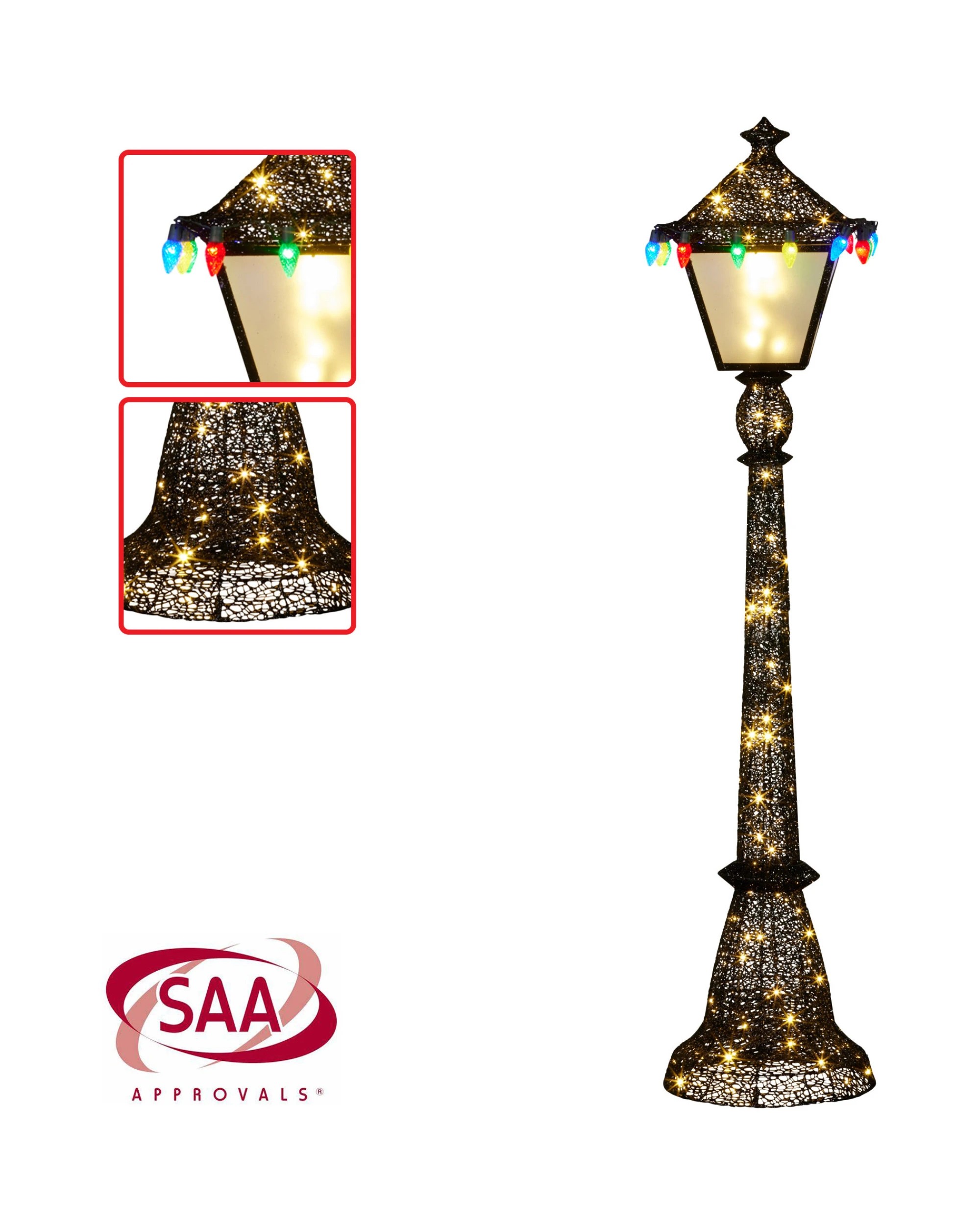 6 Christabelle 1.8m Christmas Lamp Post Indoor Outdoor Display Decoration Led Lights Front Yard Lawn Statue Ornament, 6 of 8