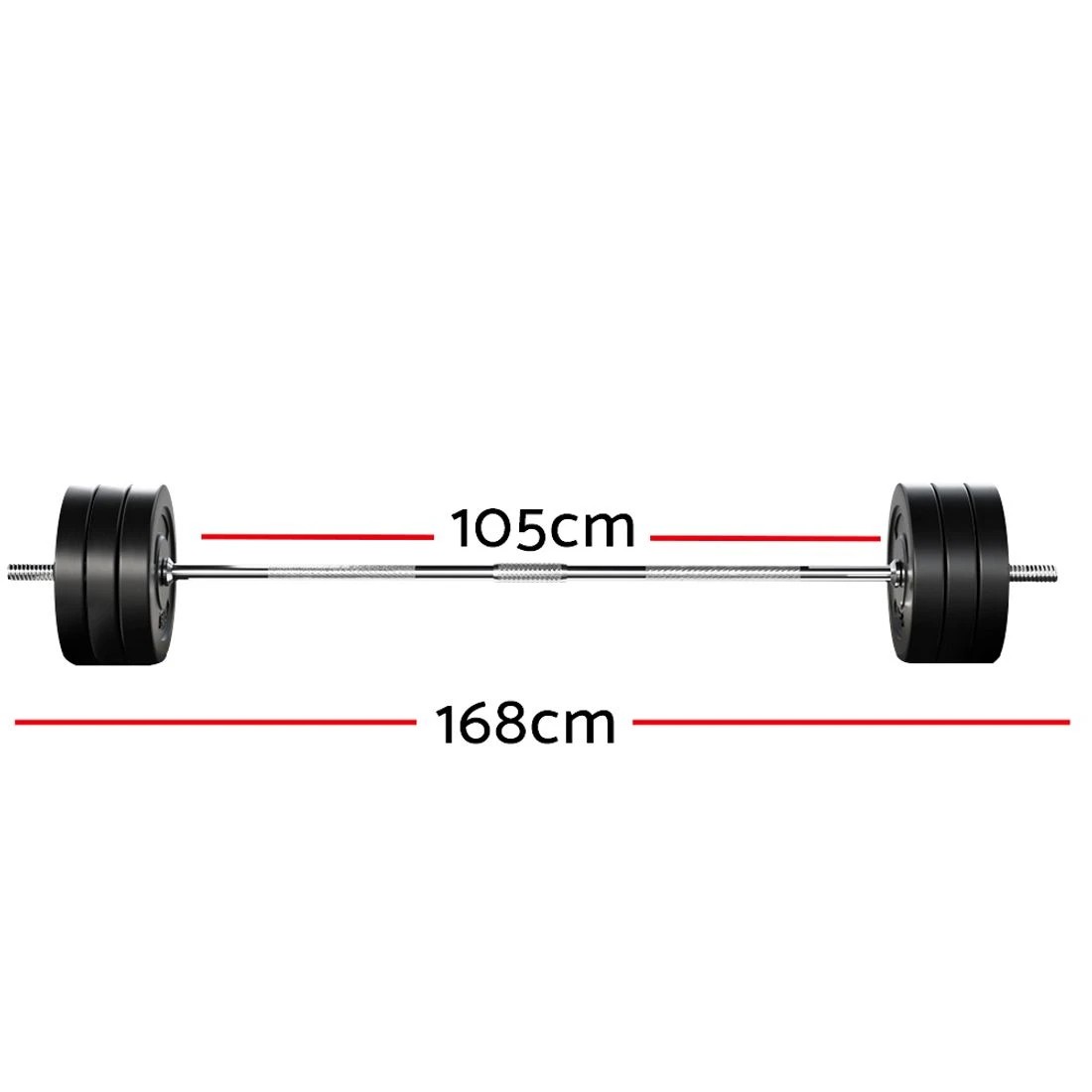 2 Everfit 68kg Barbell Set Weight Plates Bar Lifting Bench 168cm - Multi, 2 of 6