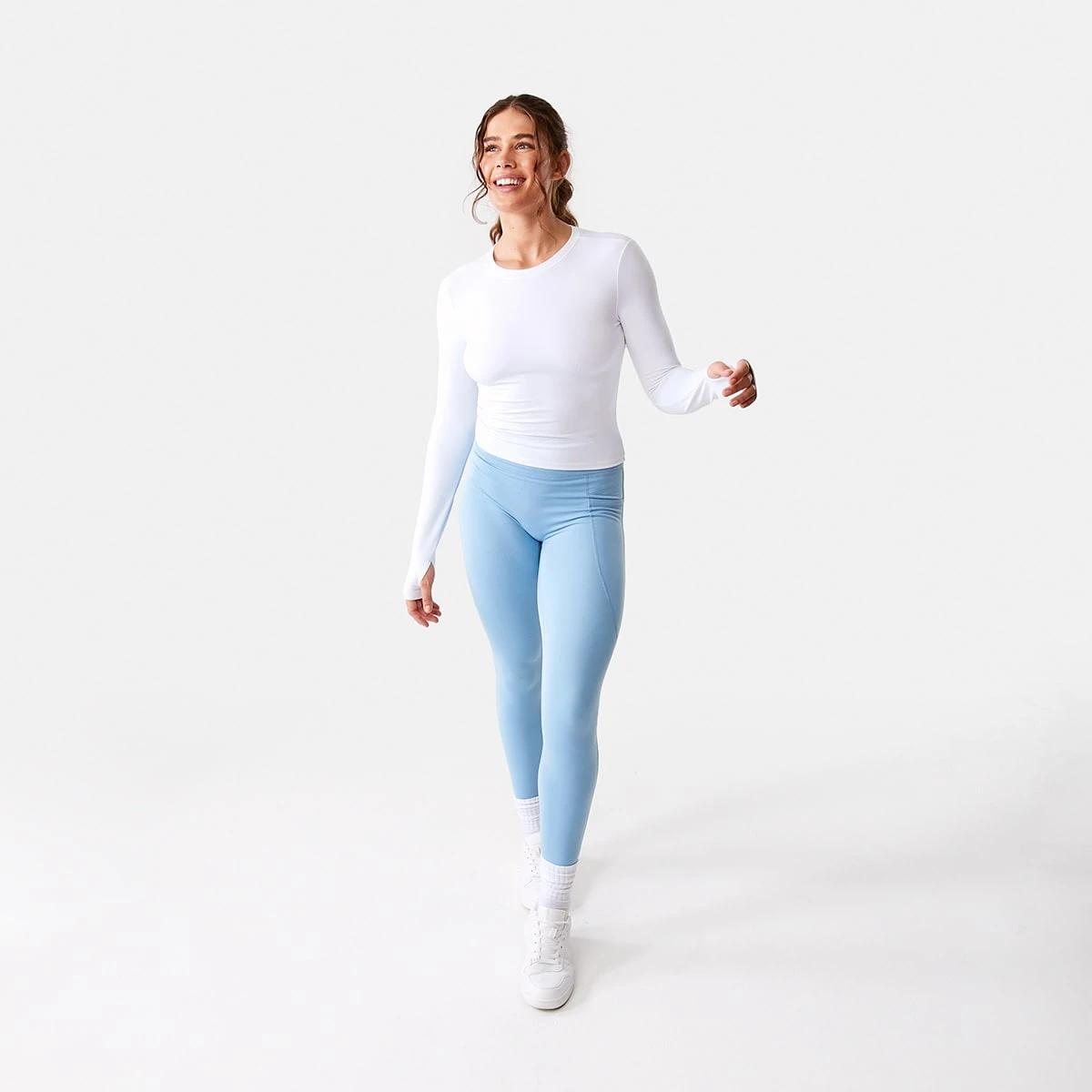 3 Active Womens Long Sleeve Ultrasoft Top WHITE, 3 of 9