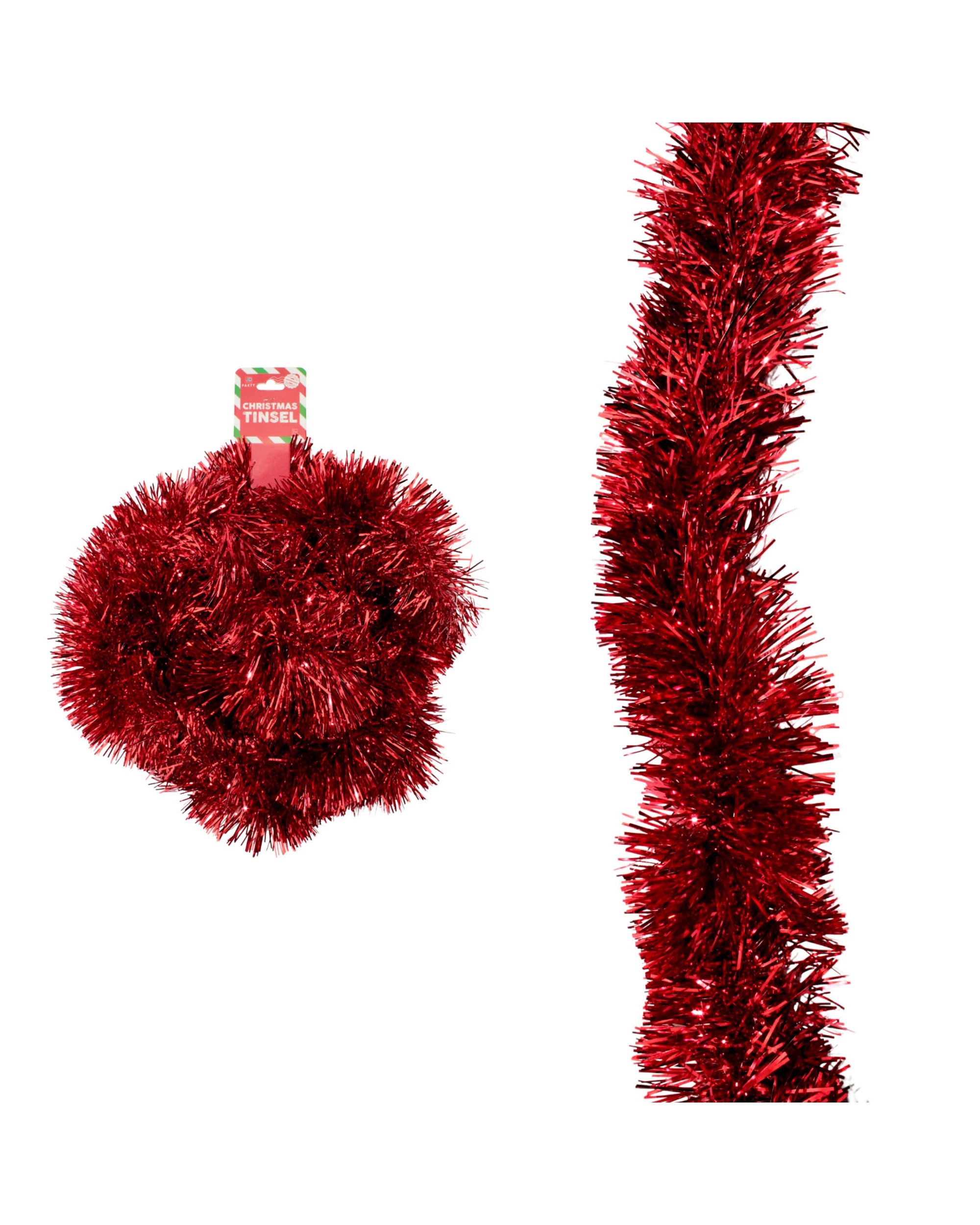 1 JD Party Classic Christmas Tinsel 2m - Red, 1 of 1