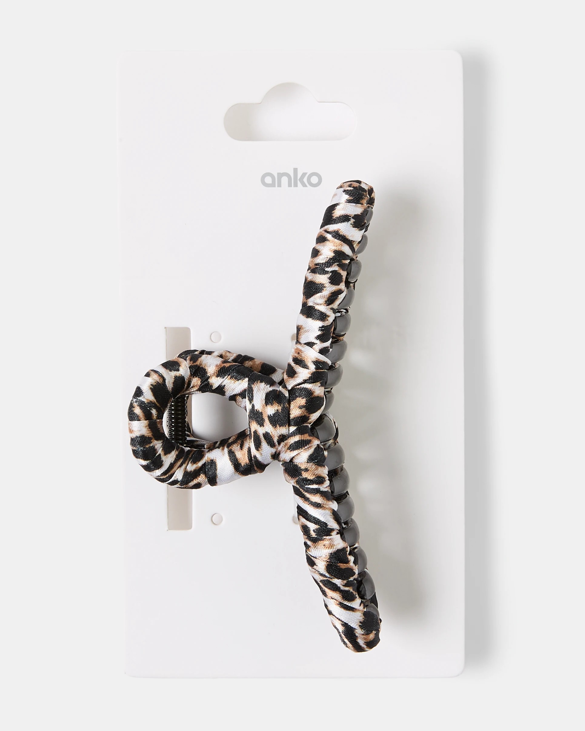 4 Leopard Fabric Loop Claw Hair Clip, 4 of 4