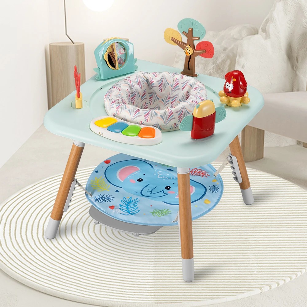 3 PlayPals Baby Activity Center 360° Swivel Seat 5 Heights Jumper - Blue, 3 of 3