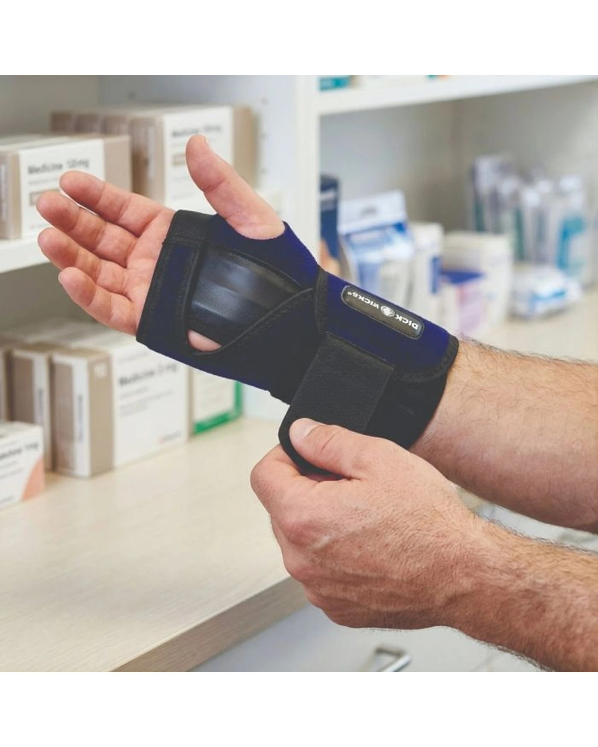 2 Activease Thermal Wrist Splint Support Brace Adjustable Strap Right - Black - Black, 2 of 2