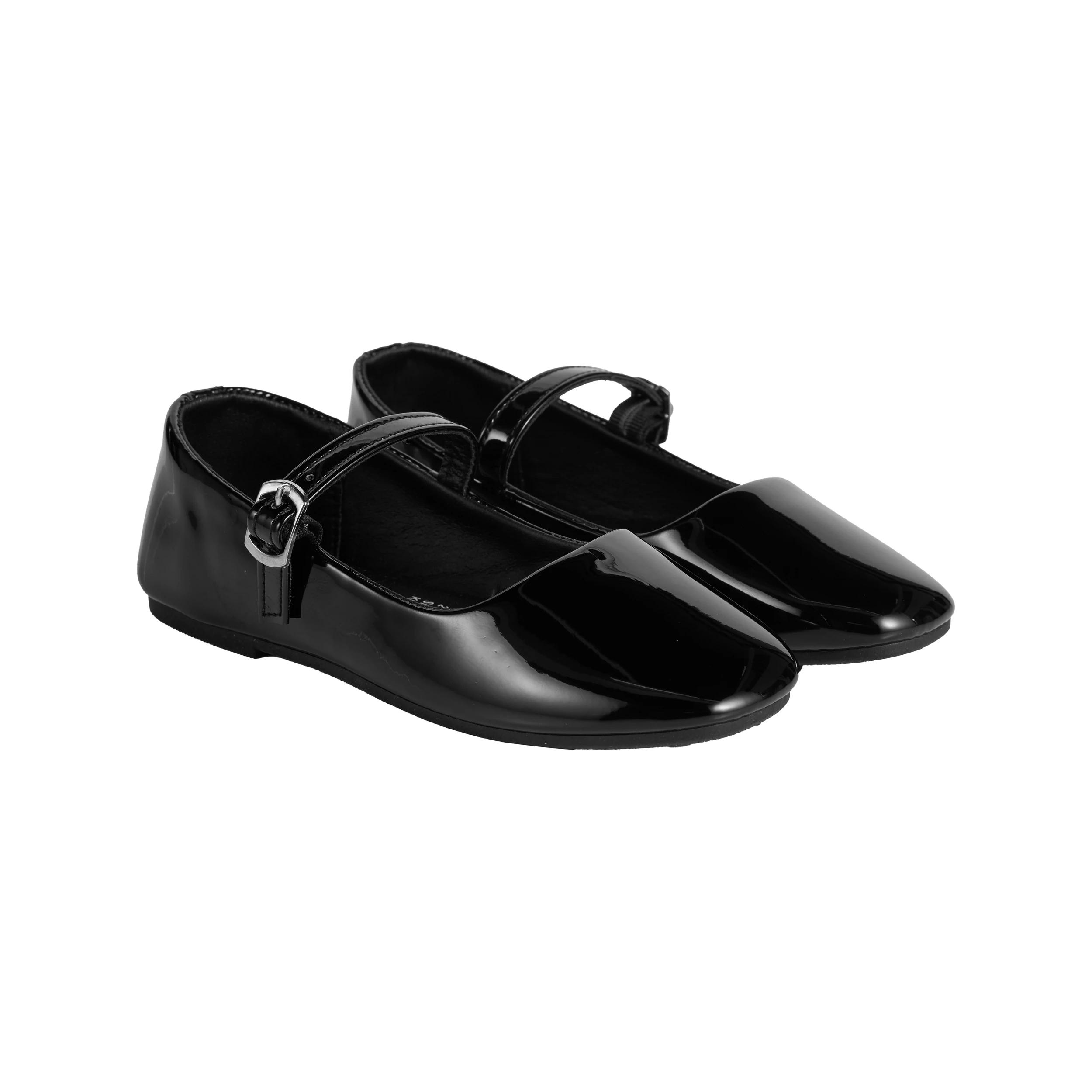 4 Junior Camilla Square Toe Flats BLACK, 4 of 5