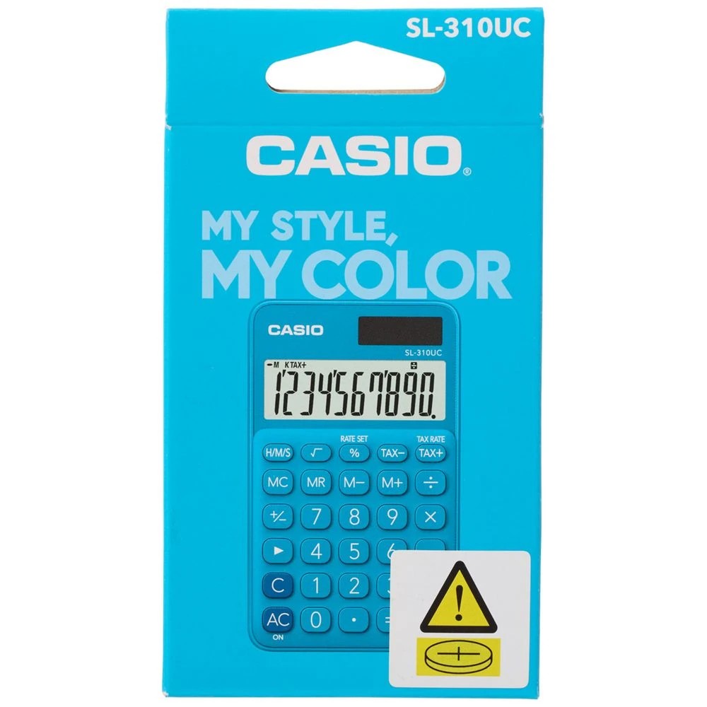 2 Casio 10 Digit Portable Calculator Blue SL310UCBU, 2 of 3