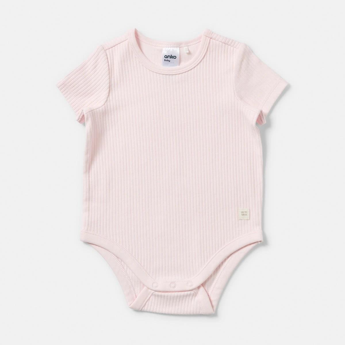 5 3 Pack Short Sleeve Rib Bodysuits PINK, HONEY, LILY, 5 of 8