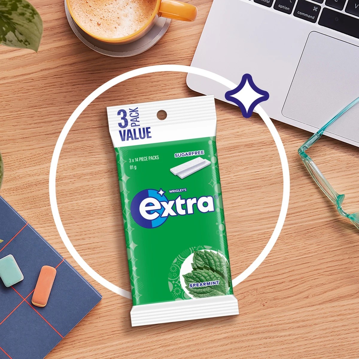 5 3 Pack Value Wrigley's Extra Spearmint Sugar Free Chewing Gum 81g, 5 of 5
