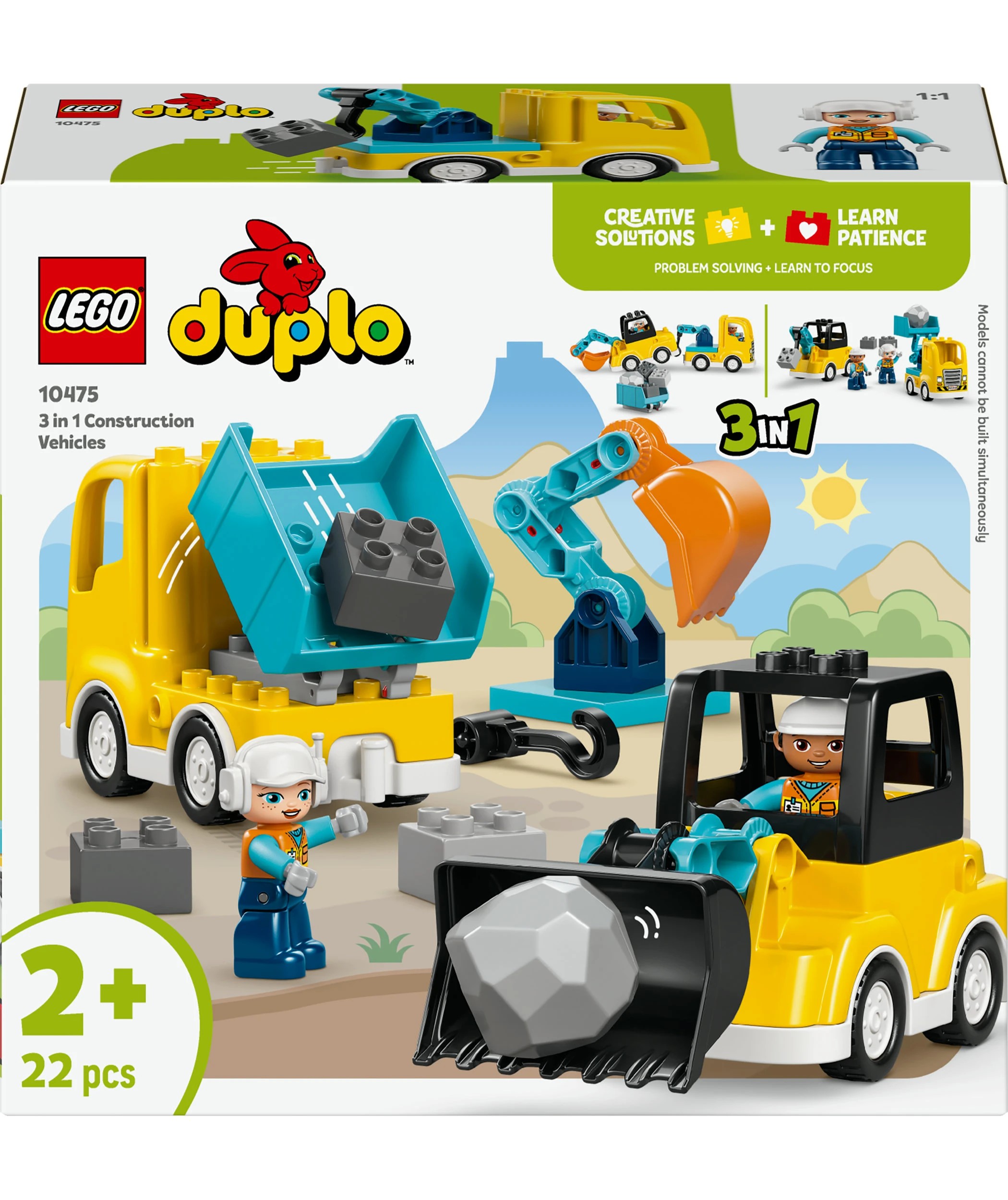 1 LEGO DUPLO Town 3 in 1 Construction Vehicles 10475, 1 of 10