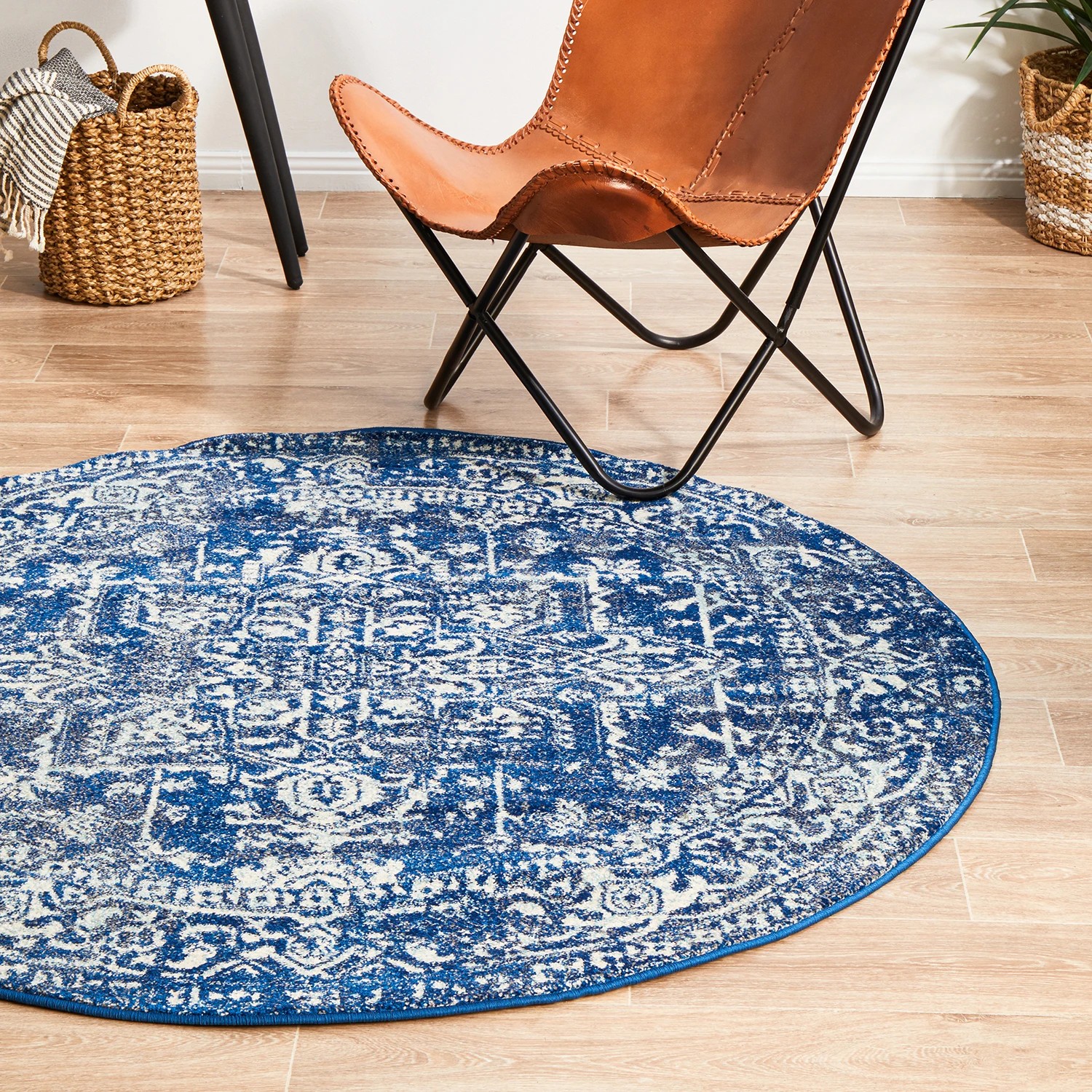 4 Common Ground Rugs Encore 253 200x200cm Round - Medium Pet Friendly Rug - Blue, 4 of 7