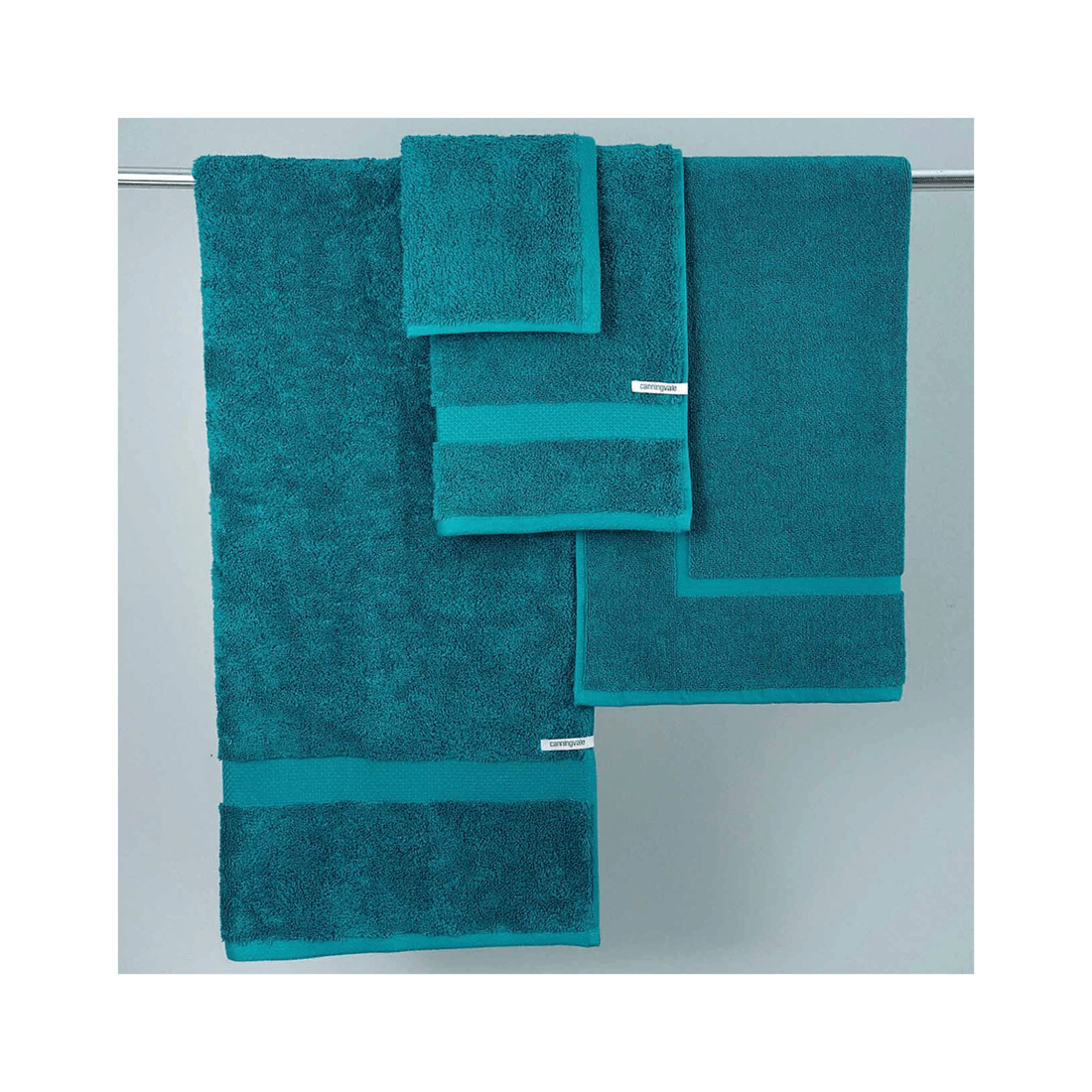 3 Canningvale 8pc Royal Splendour Bathroom Towel Set Oceano Teal Cotton Towels Set
 - Blue, 3 of 3