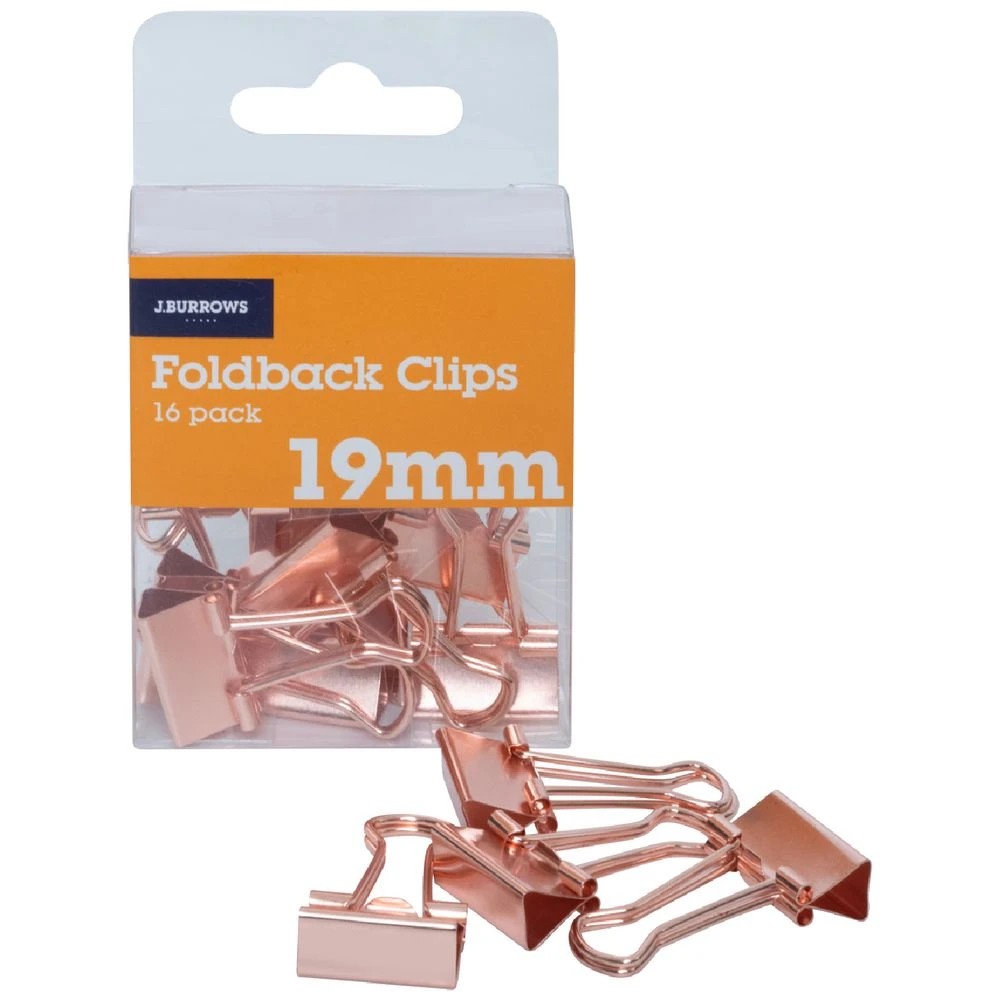1 J.Burrows 19mm Foldback Clips 16 Pack, 1 of 3