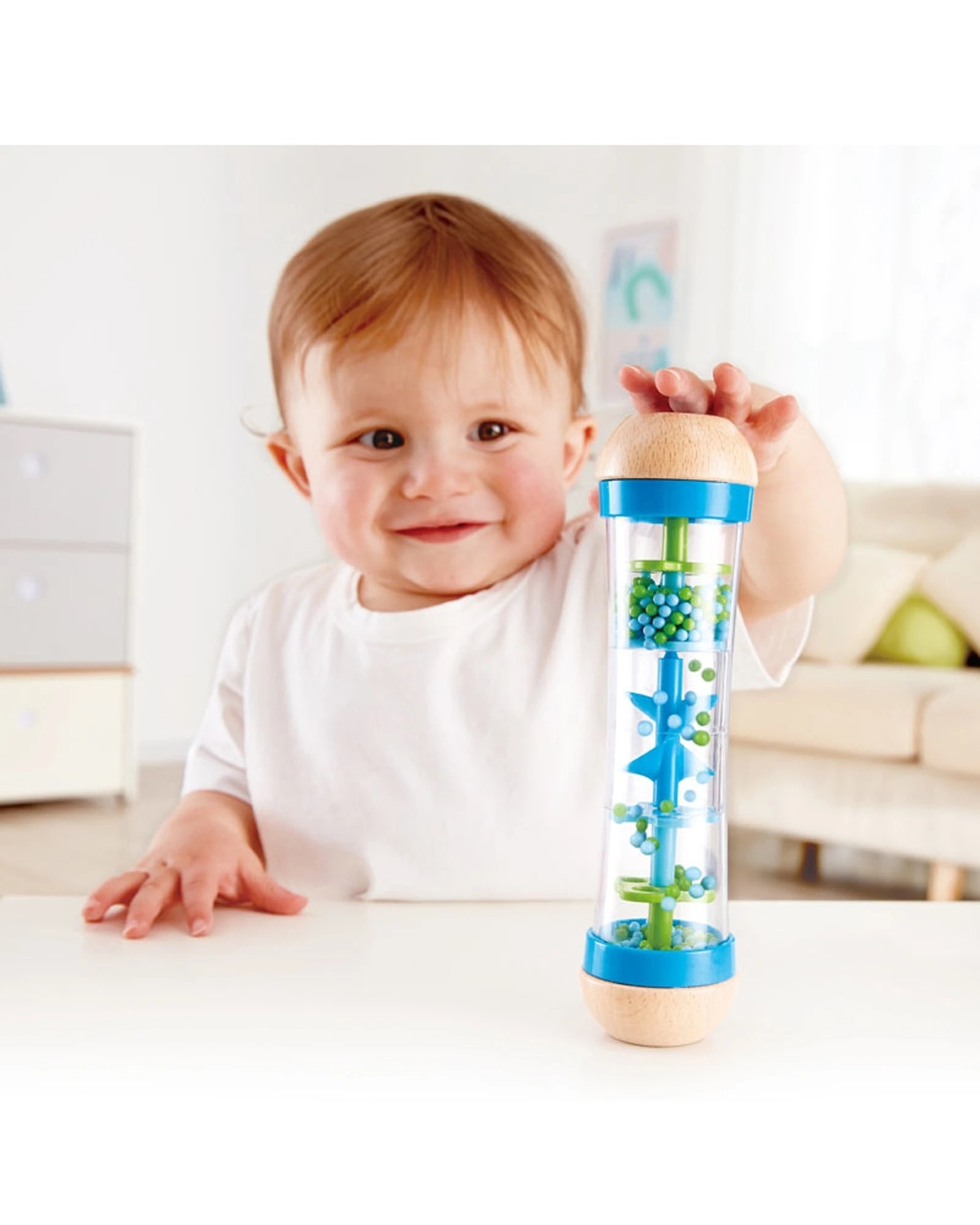 3 Hape Beaded Raindrops - Sensory Toy For Kids Toddlers Infant Developmental Toy - Blue, 3 of 3
