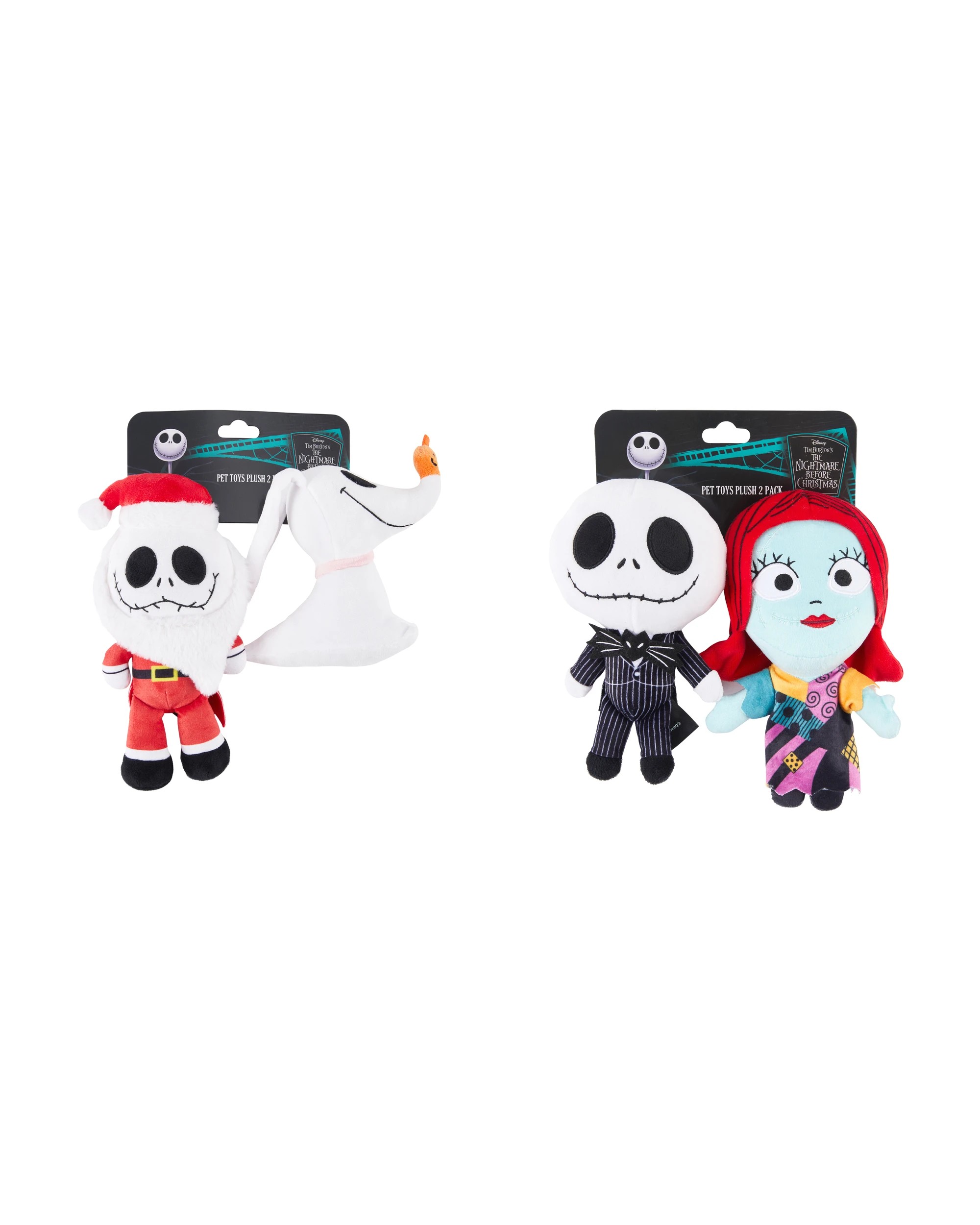 3 2 Pack Disney Tim Burton's The Nightmare Before Christmas Pet Toys Plush - Assorted, 3 of 3