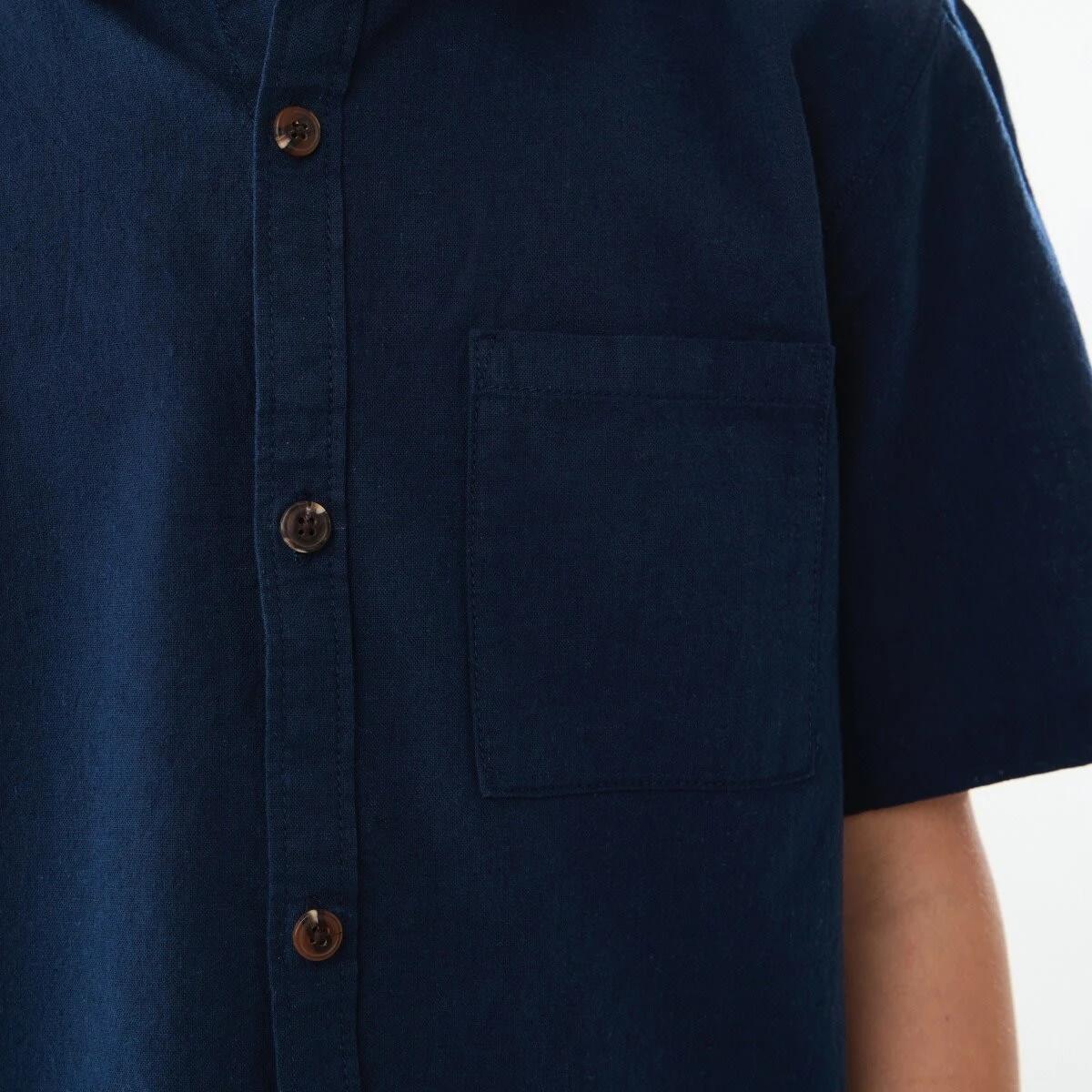 5 Short Sleeve Linen Shirt DRESS BLUE, 5 of 7