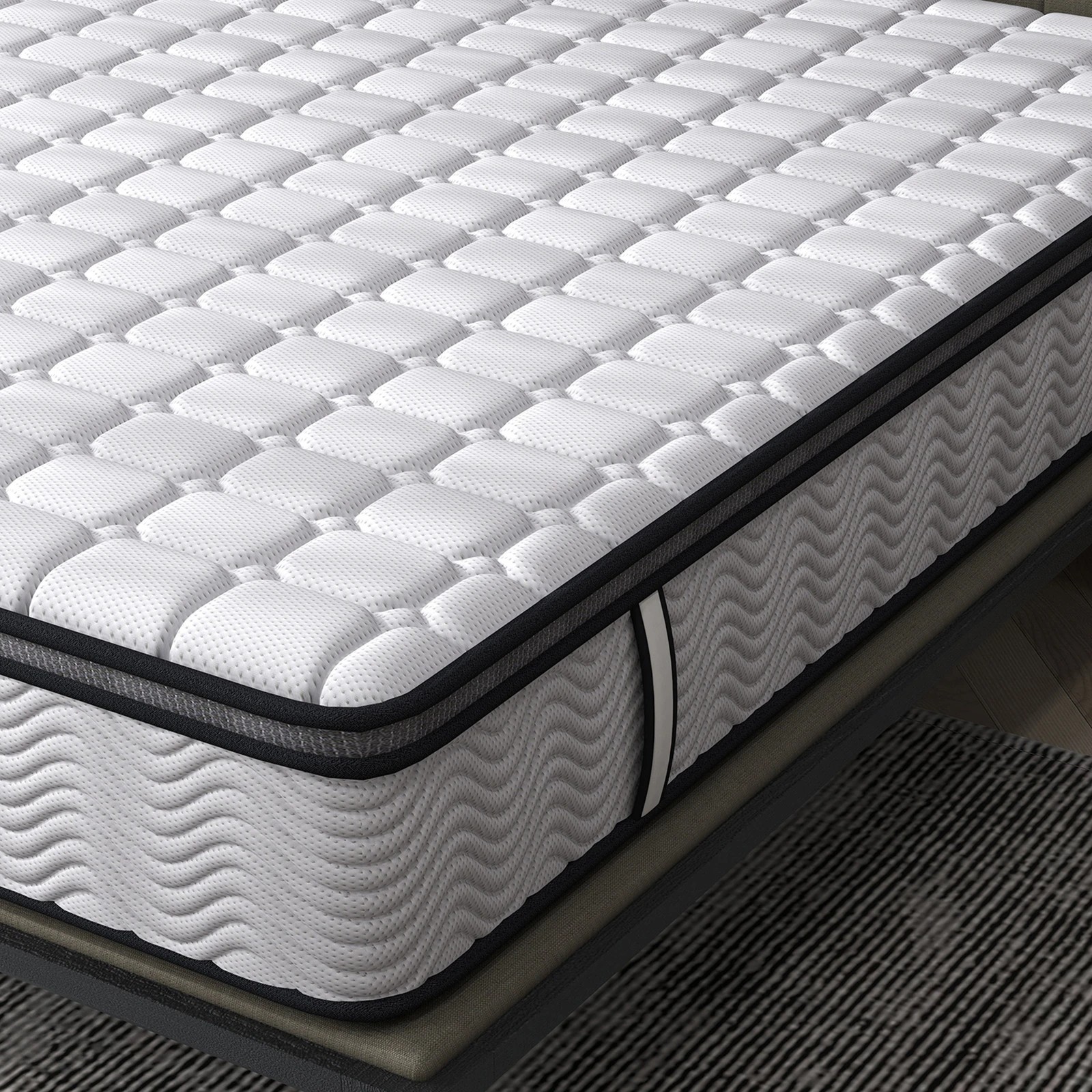 8 Ergopedic Mattress 5 Zone Latex Pocket Spring Mattress In A Box 30cm - Double Bed - White - Double Bed - White, 8 of 9