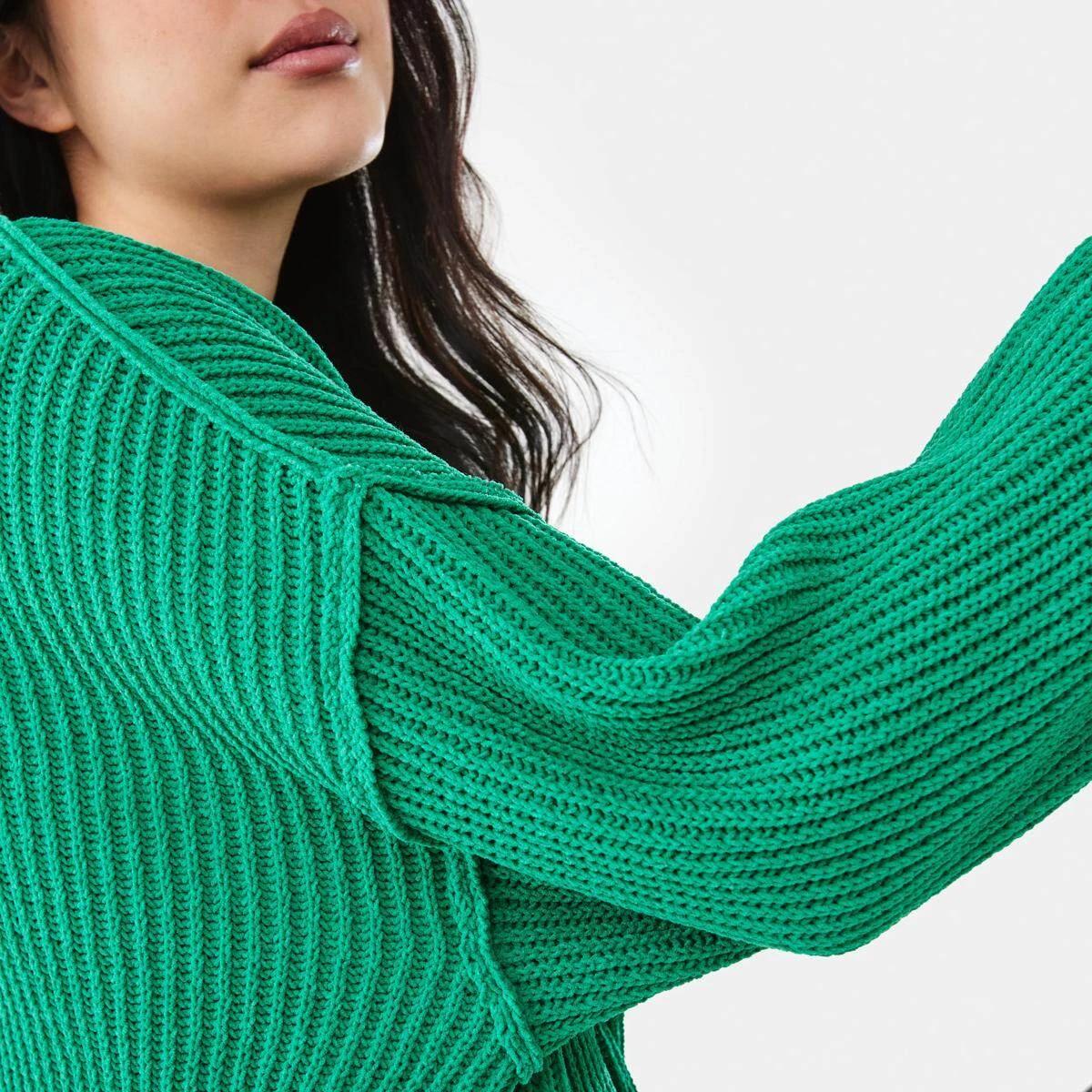 7 Chenille V-Neck Jumper SIMPLY GREEN, 7 of 9