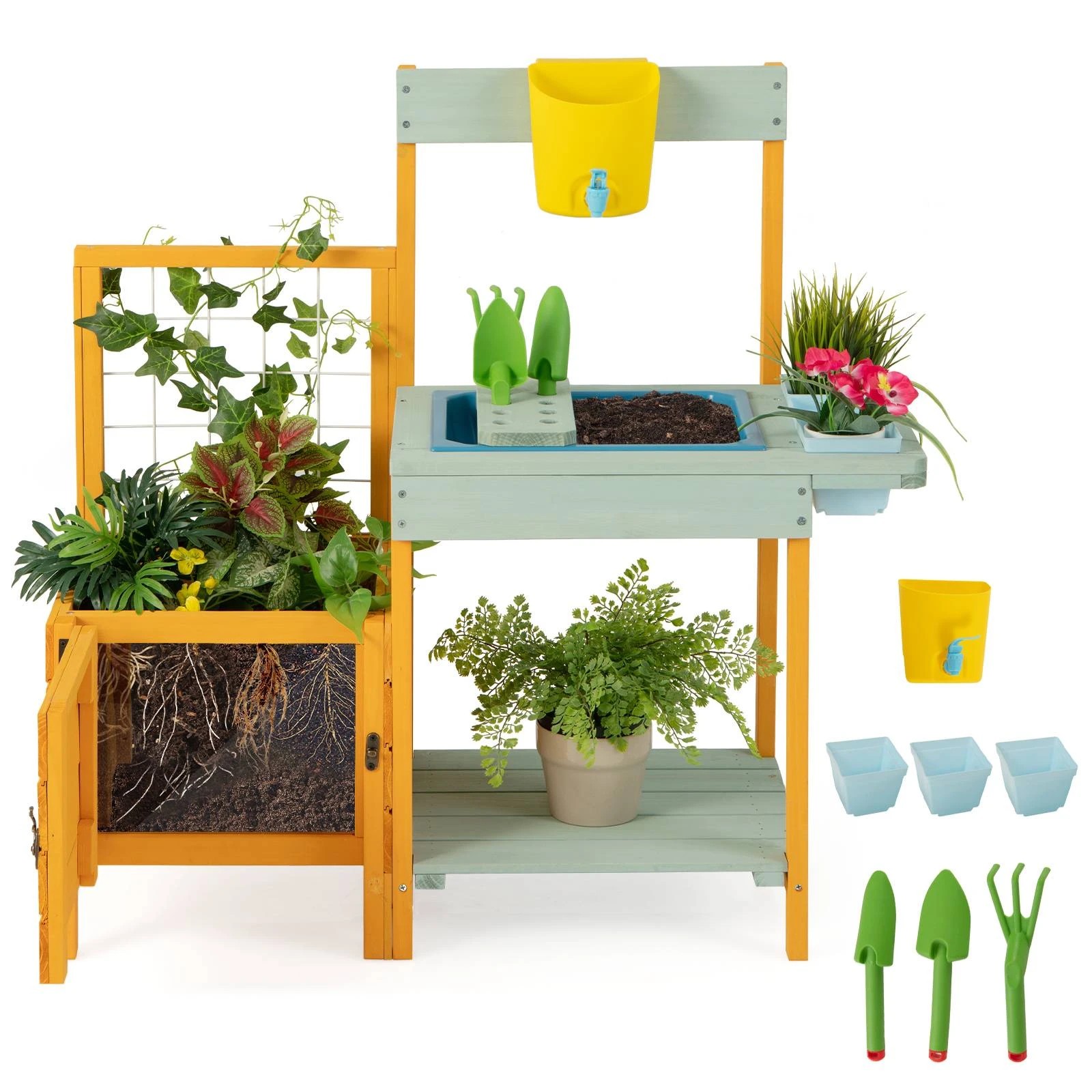 1 Costway Potting Bench Wooden Toy Gardening Center, 1 of 1