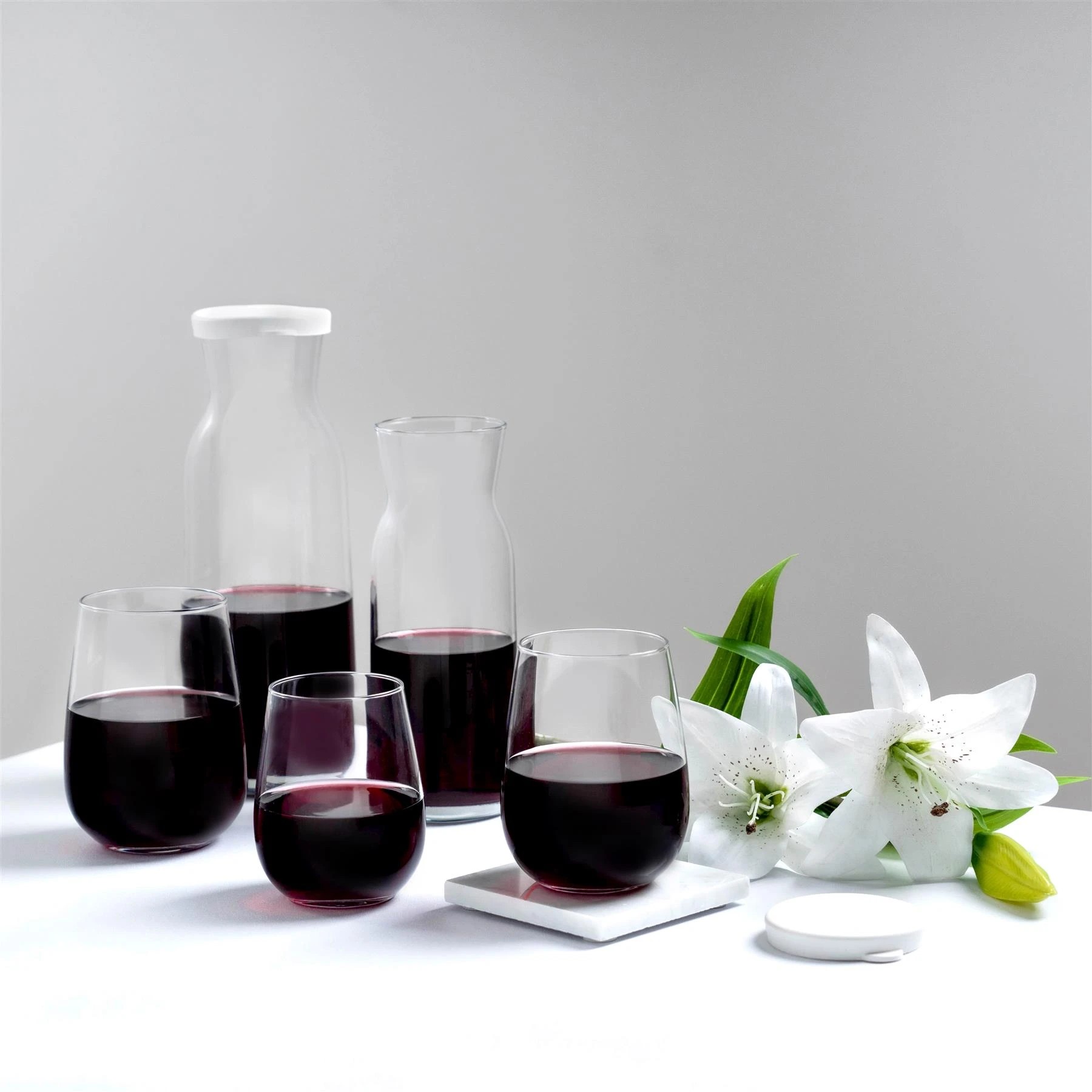 7 LAV 12 Piece Gaia Stemless White Wine Glasses Set - Modern Glass Goblets Tumblers - 360ml - Clear, 7 of 7