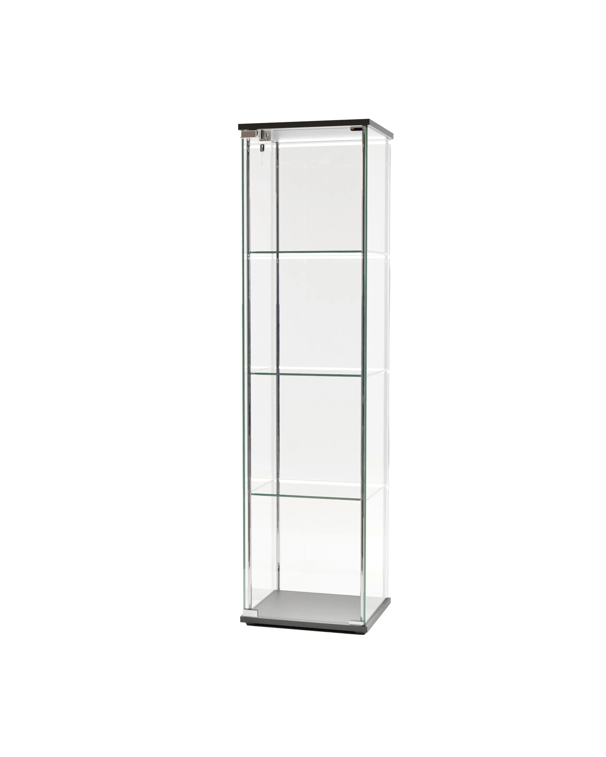 5 Kodu Glass Display 4 Tier Cabinet Trophy Display Storage Shelf 1 Door Lock LED lights - Black, 5 of 8