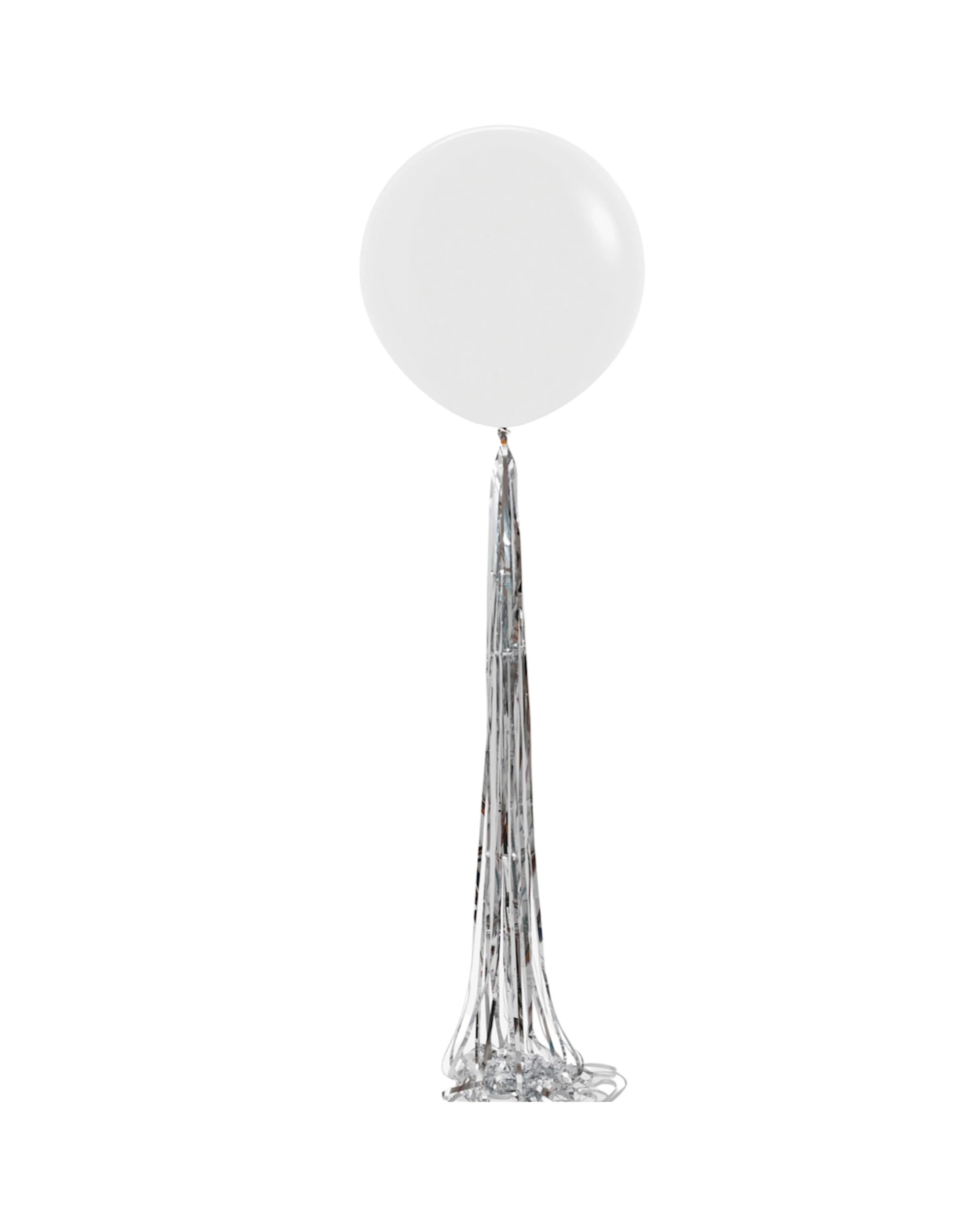 1 Unique Foil Tassel Balloon Tail - Silver, 1 of 2