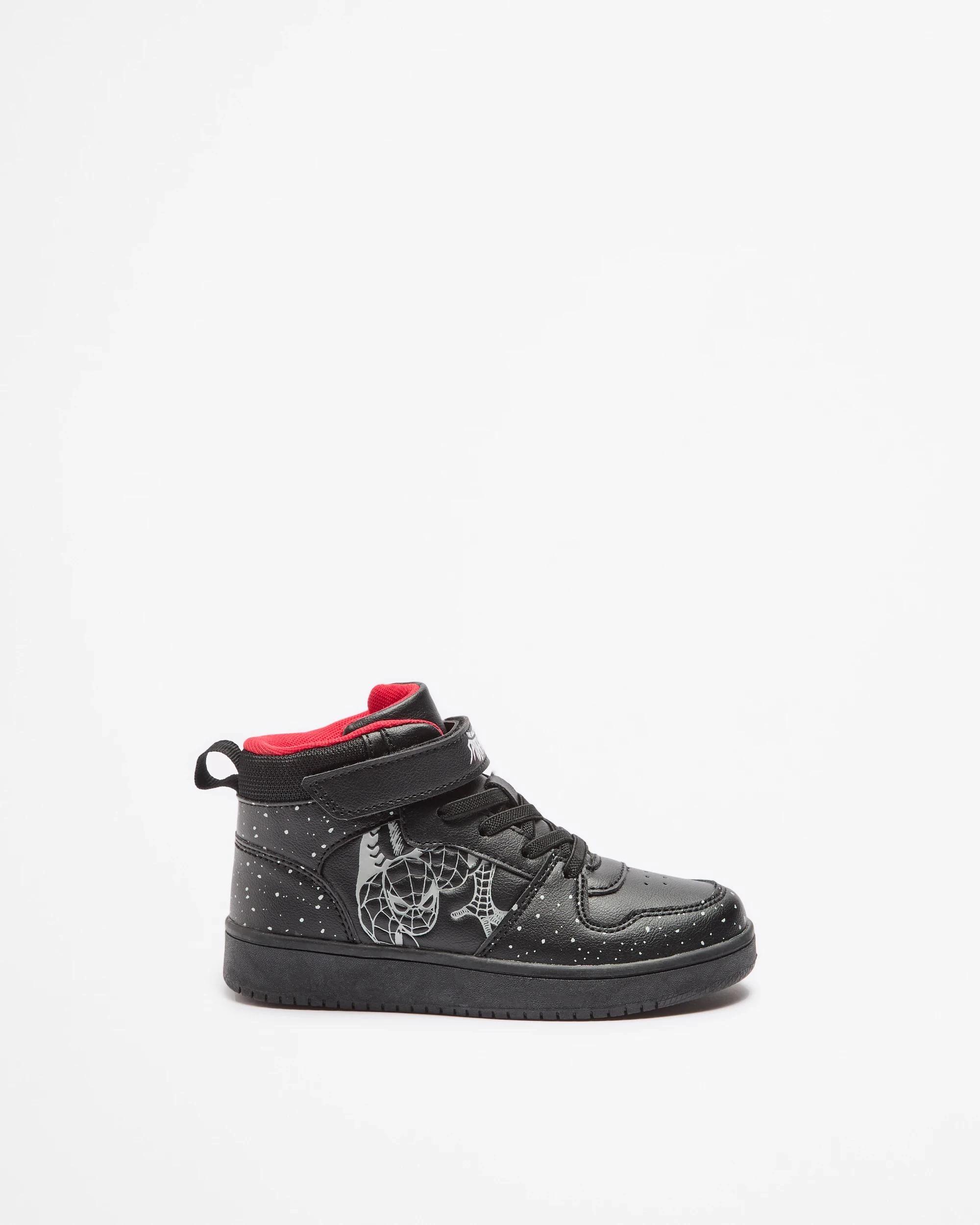 1 Disney Boys Junior Spider-Man Hi Top Sneaker BLACK, 1 of 2