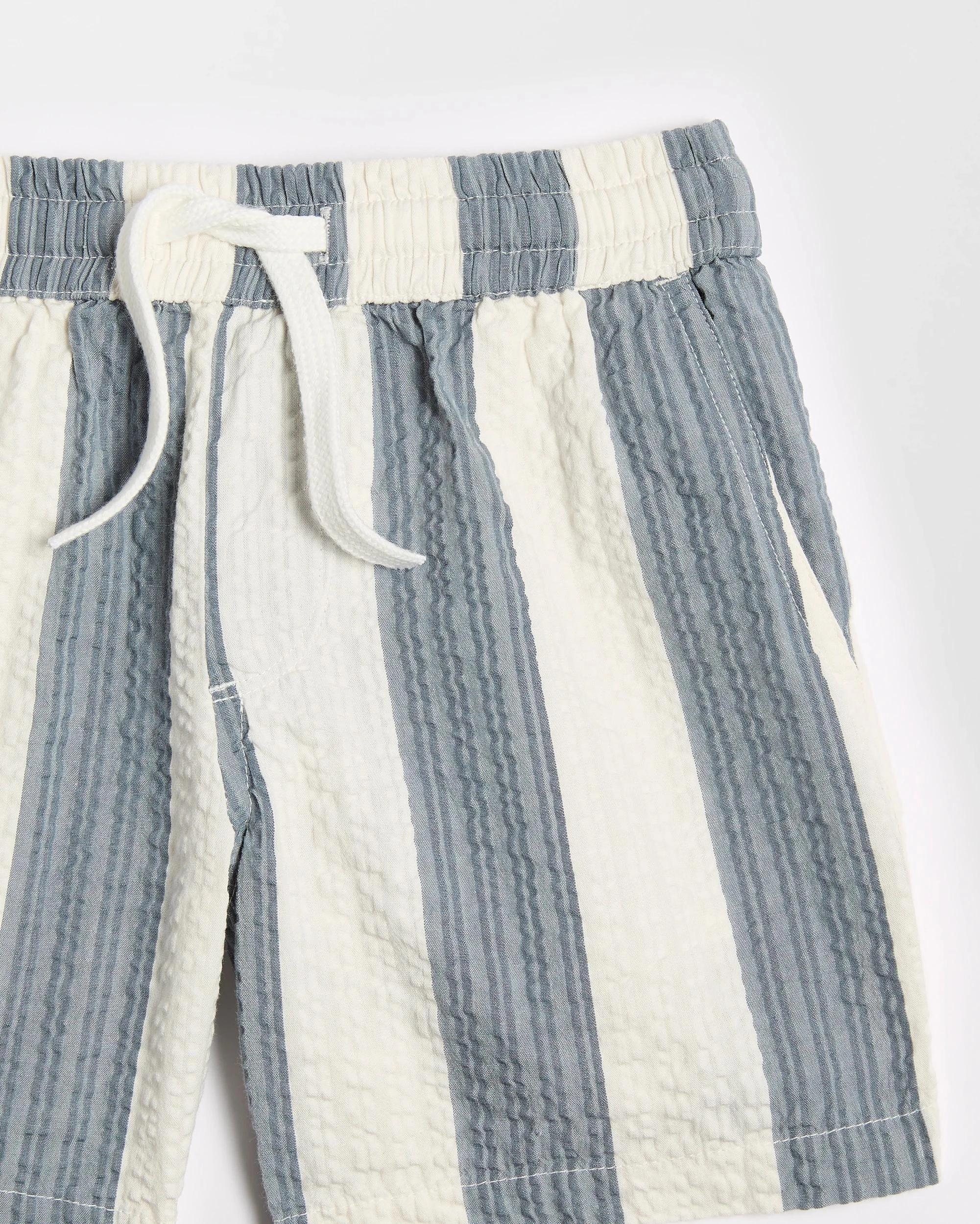 2 Target Australian Cotton Textured Stripe Shorts CREAM / BLUE, 2 of 3