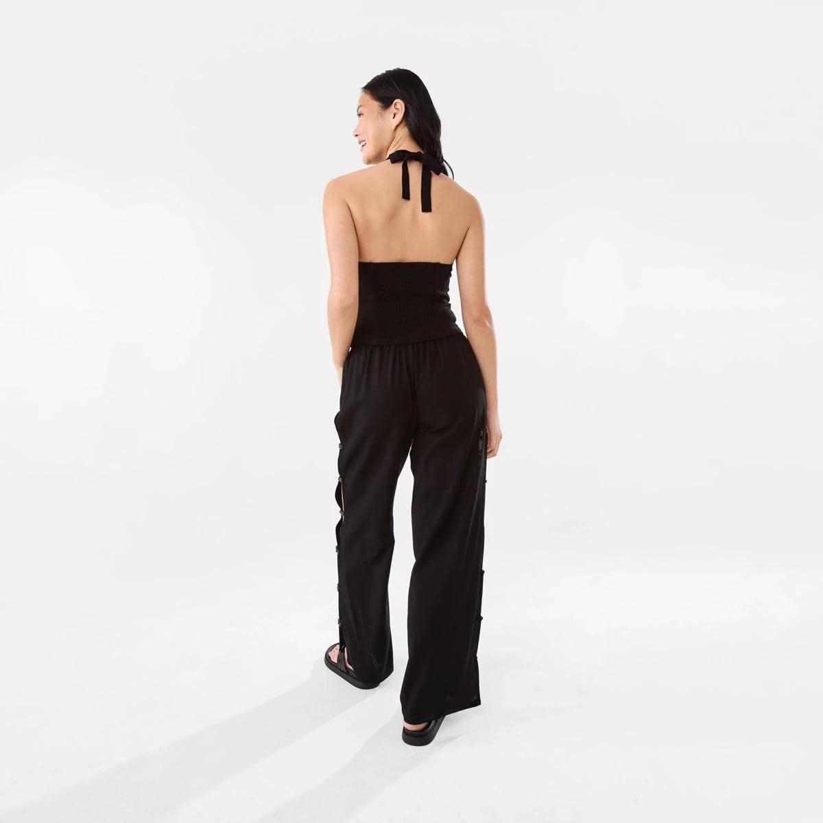 6 Linen Blend Beaded Top BLACK, 6 of 10