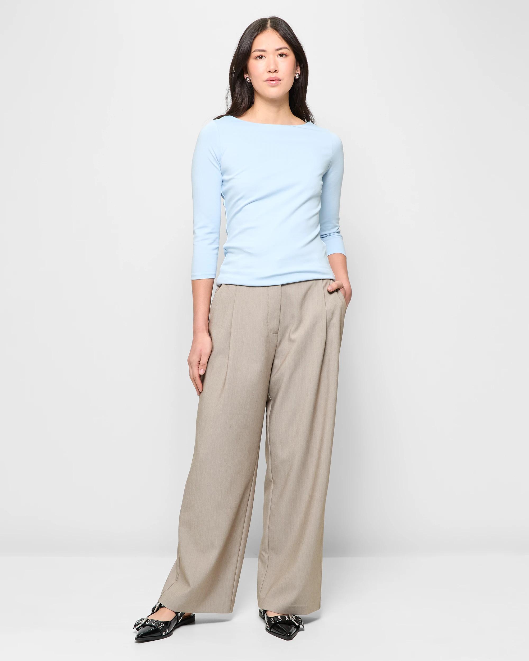 2 3/4 Sleeve Boat Neck Ponte Top - Preview SKYWAY, 2 of 5