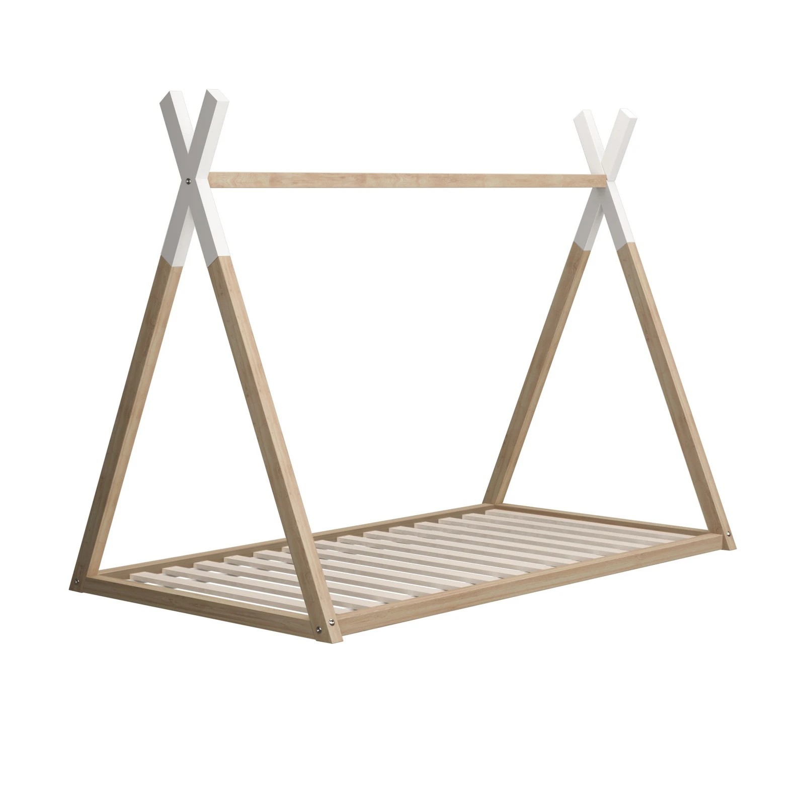 4 Oikiture Kids Bed Frame With Single Mattress Set Teepee House Style
 - Multi, 4 of 10
