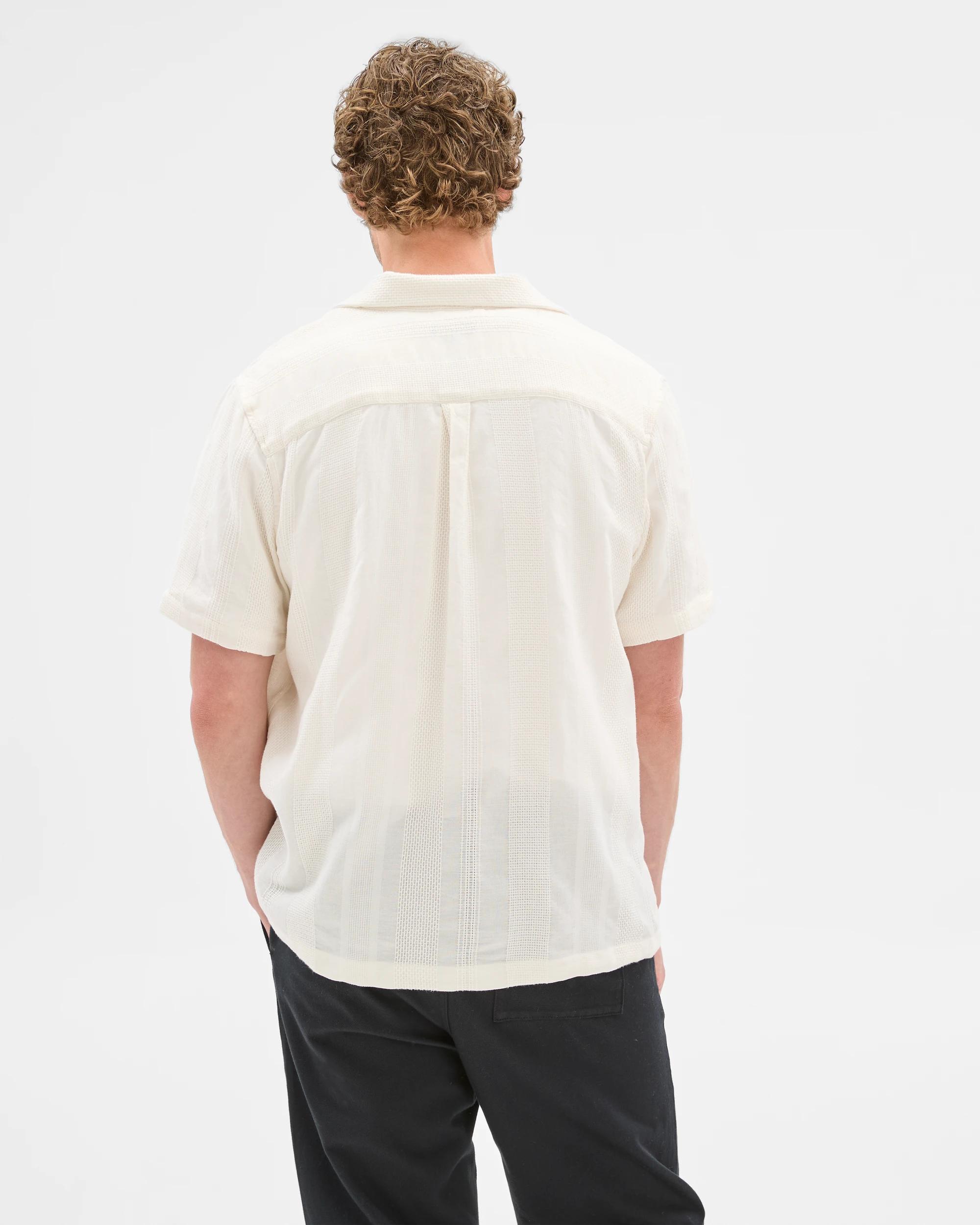 3 Target Australian Cotton Short Sleeve Stripe Shirt WHITE, 3 of 5